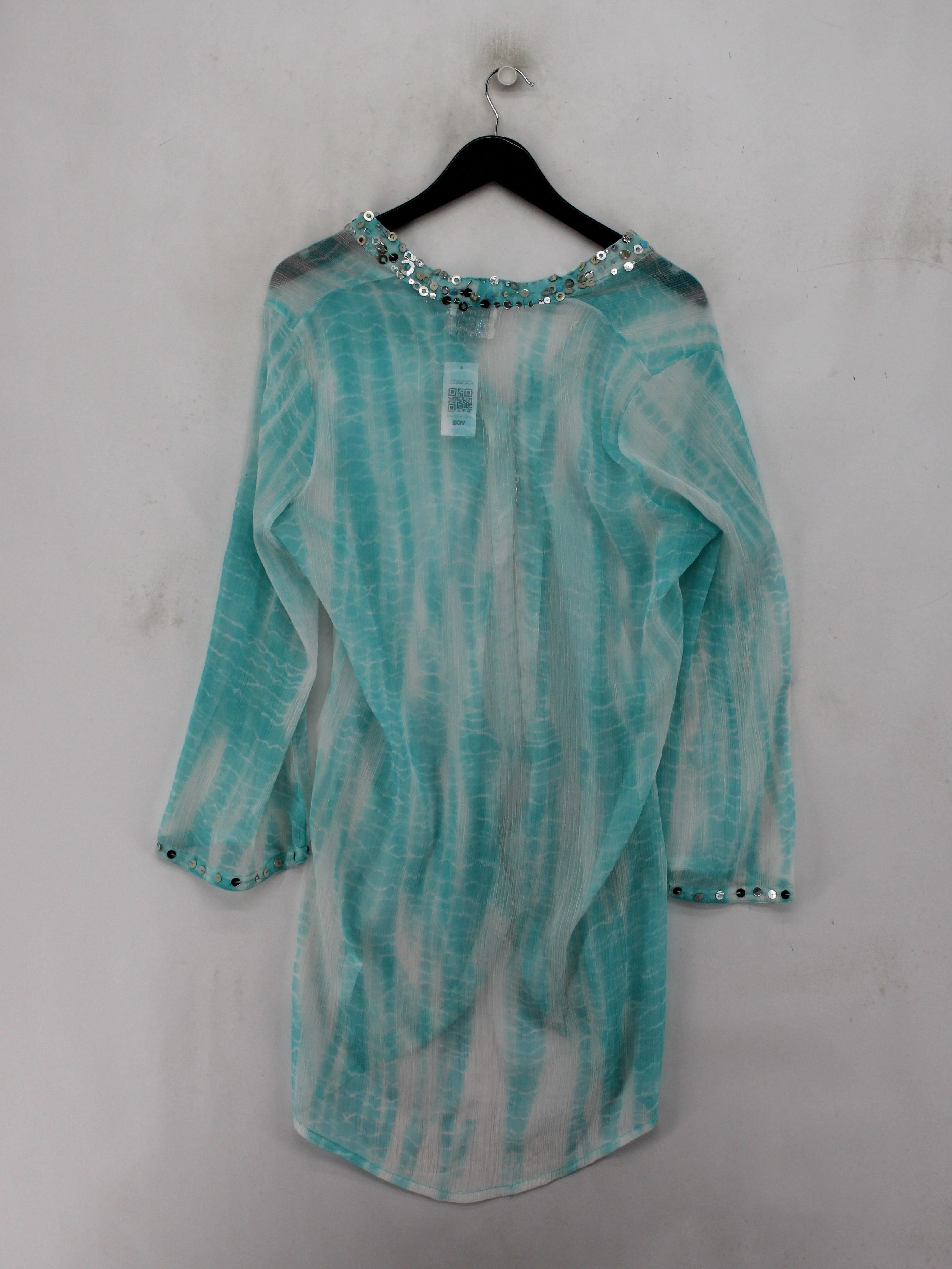 Rocha.John Rocha Women's Top UK 14 Blue 100% Polyester Long Sleeve V-Neck Tunic - Image 2