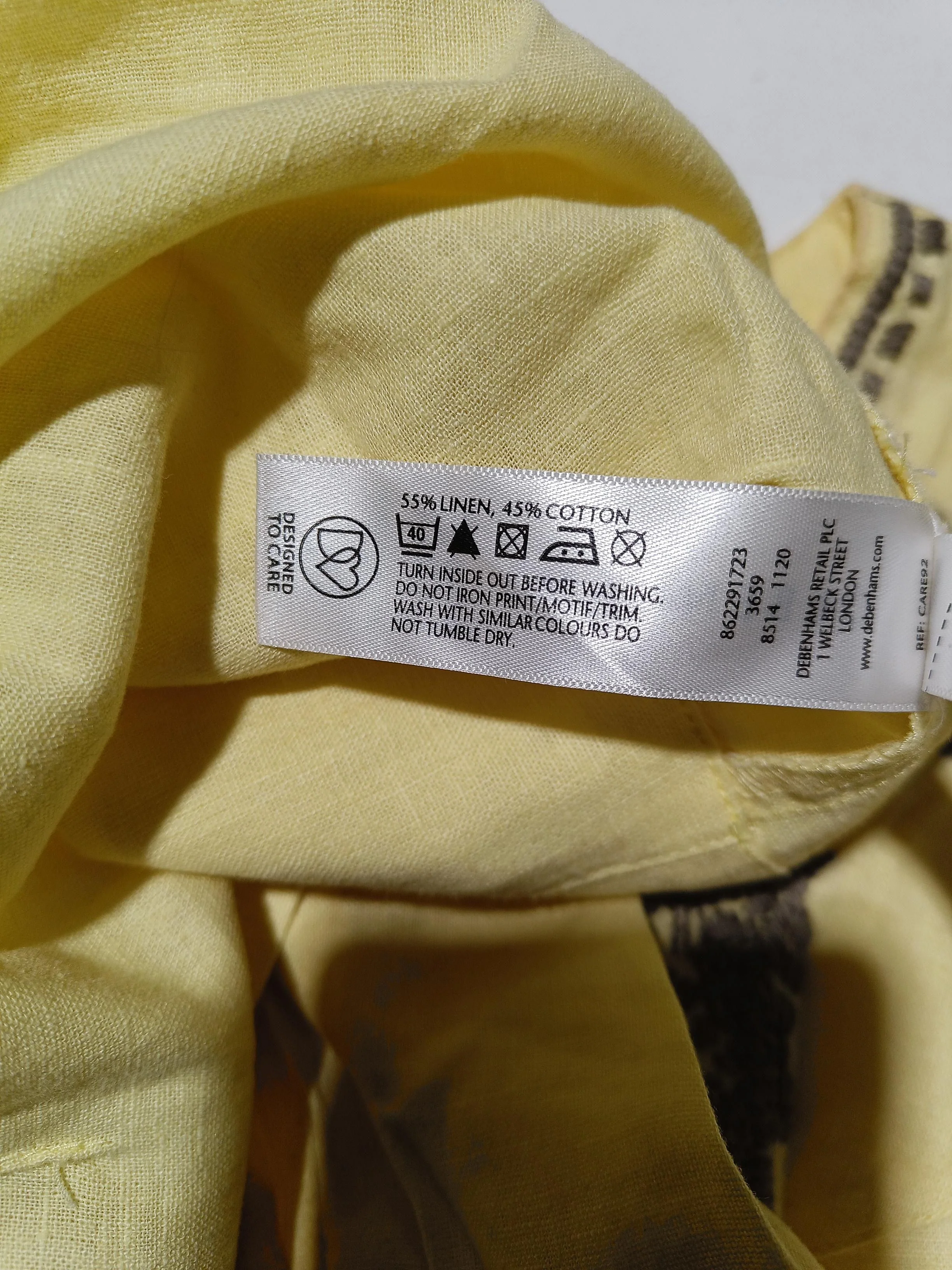 Rocha.John Rocha Women's Top XL Yellow Linen with Cotton Basic - Image 7