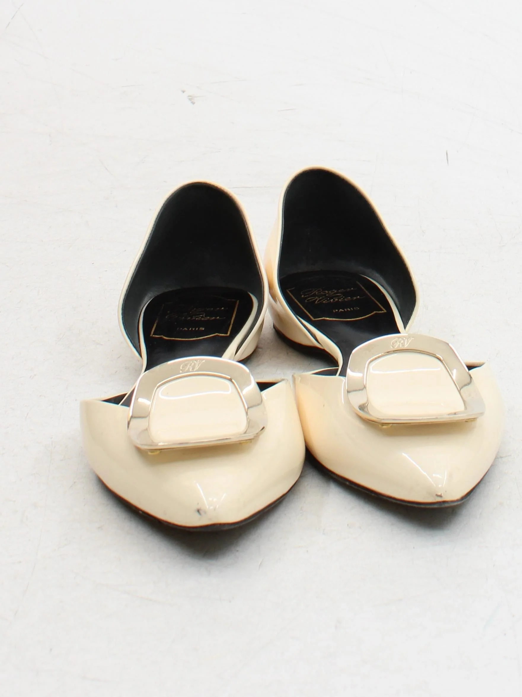 Roger Vivier Women's Flat Shoes UK 3.5 Cream 100% Leather Ballet - Image 2