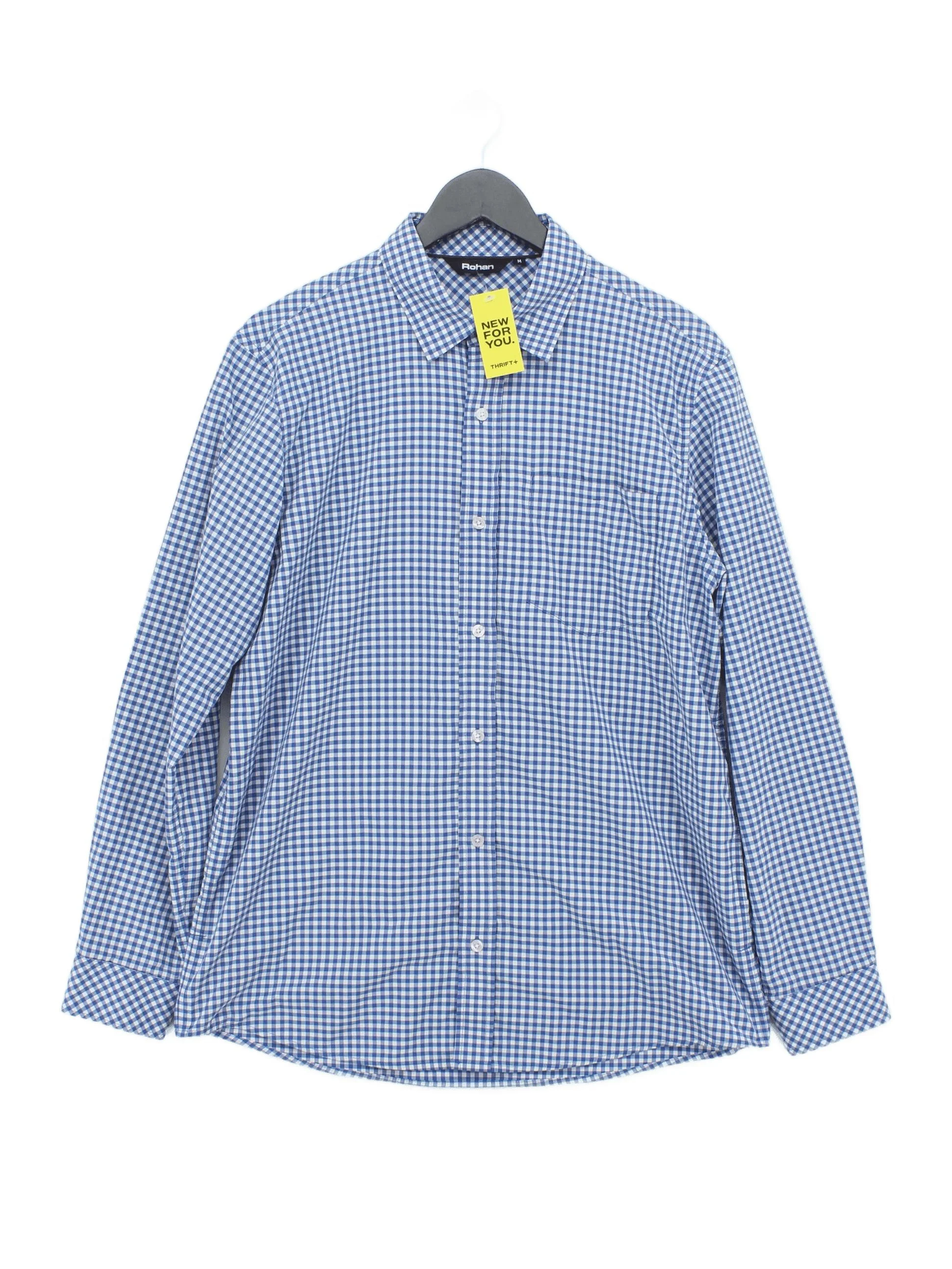 Rohan Men's Shirt M Blue Checkered Polyamide with Polyester Basic