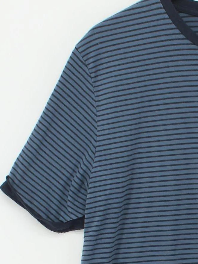 Rohan Men's T-Shirt M Blue Striped Polyester with Elastane Basic - Image 4
