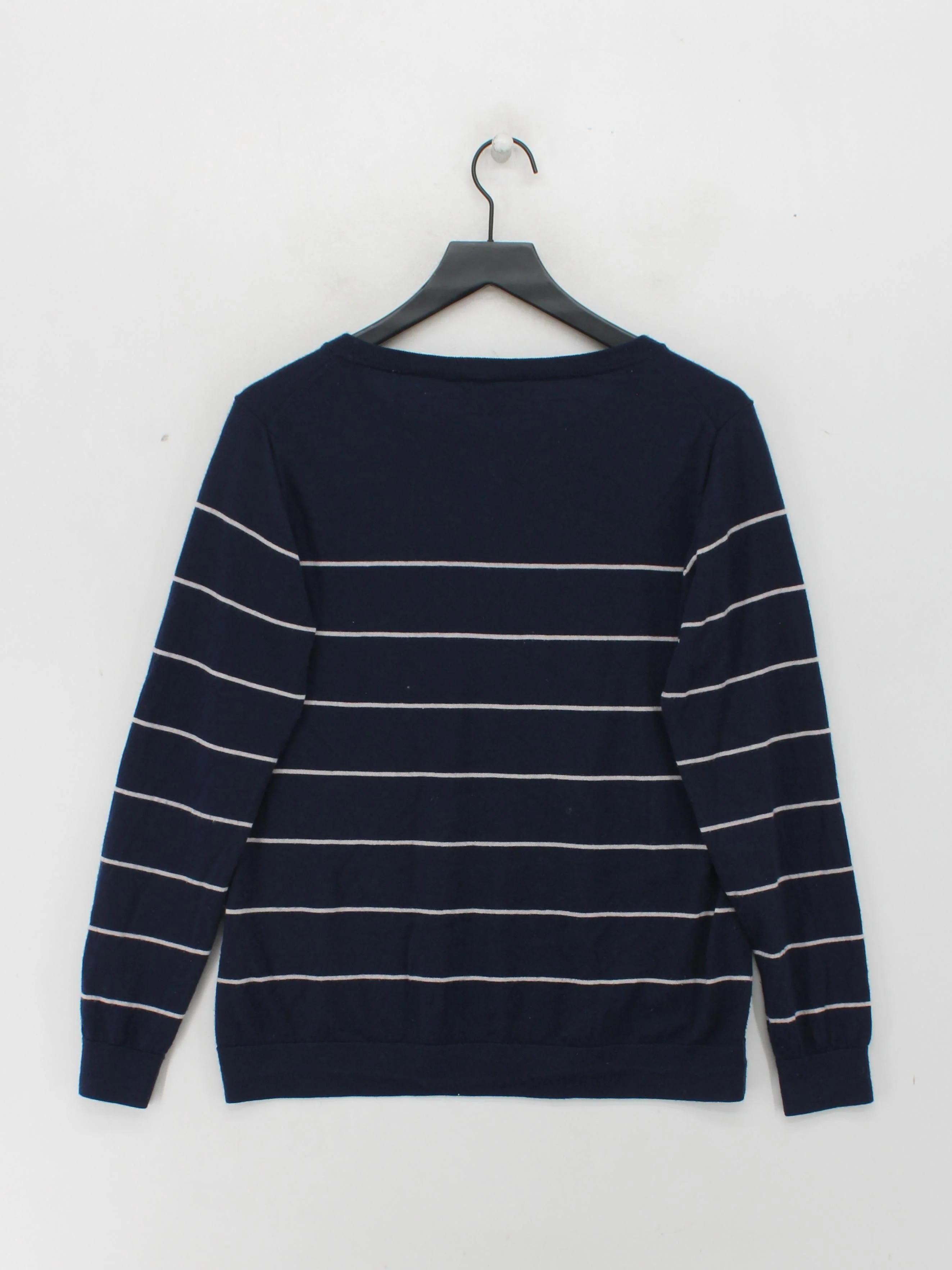 Rohan Women's Jumper M Blue Striped 100% Wool Round Neck Pullover - Image 2