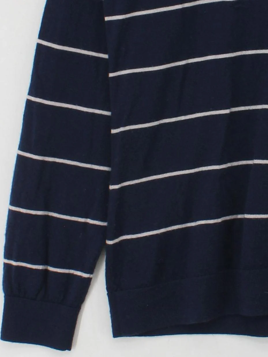 Rohan Women's Jumper M Blue Striped 100% Wool Round Neck Pullover - Image 4