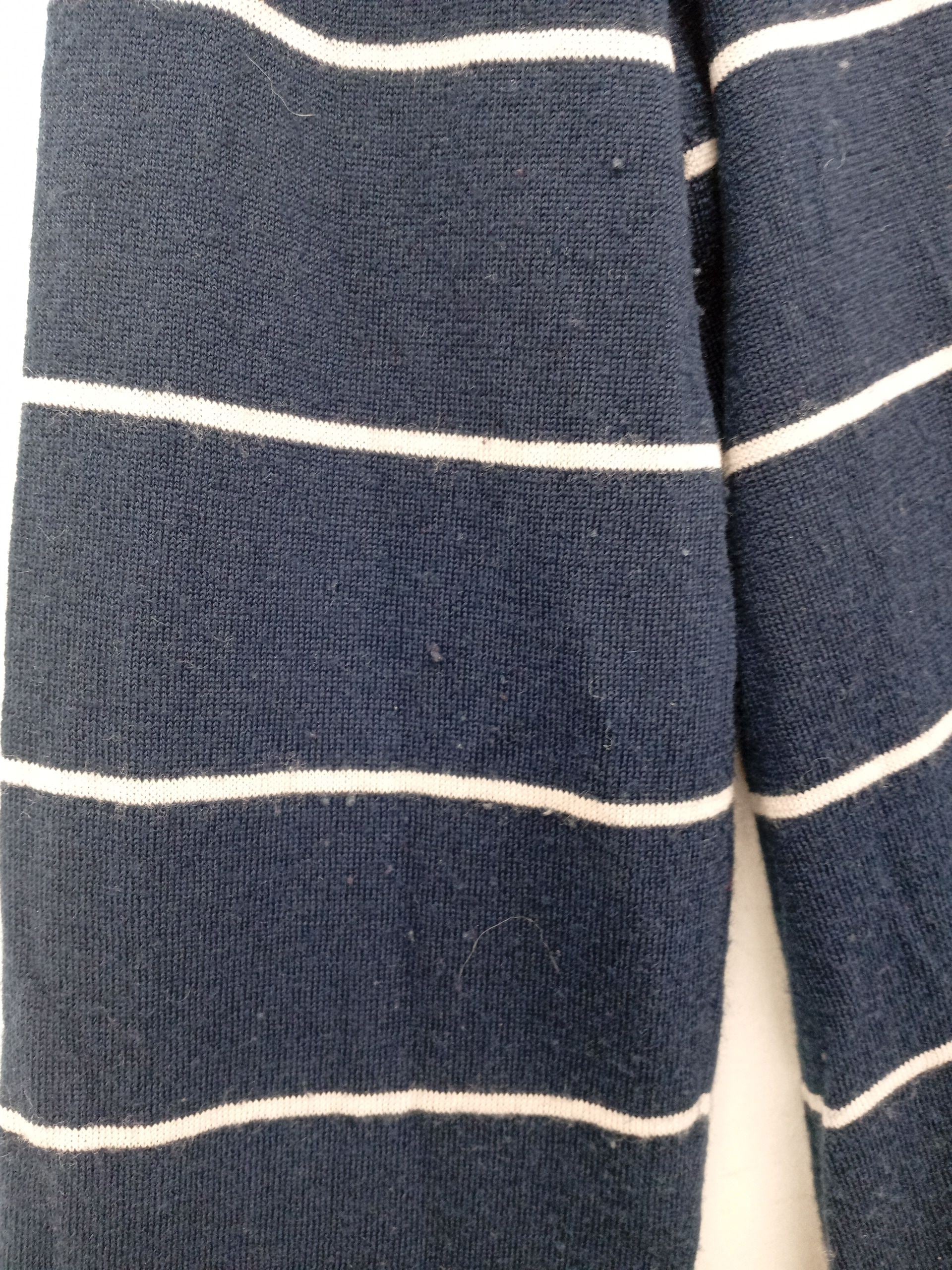 Rohan Women's Jumper M Blue Striped 100% Wool Round Neck Pullover - Image 5