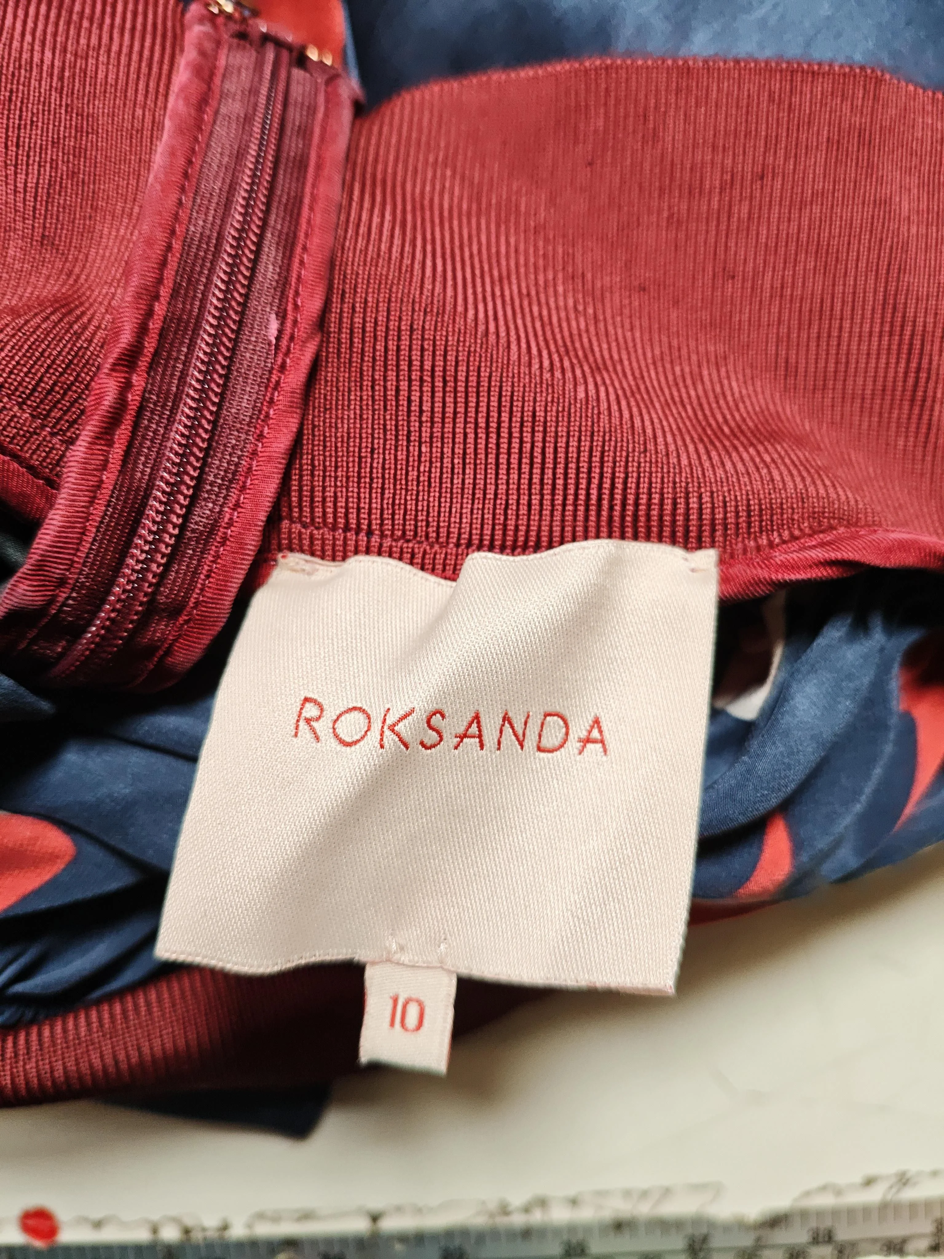 Roksanda Women's Midi Skirt UK 10 Blue Geometric 100% Silk Midi Pleated - Image 5