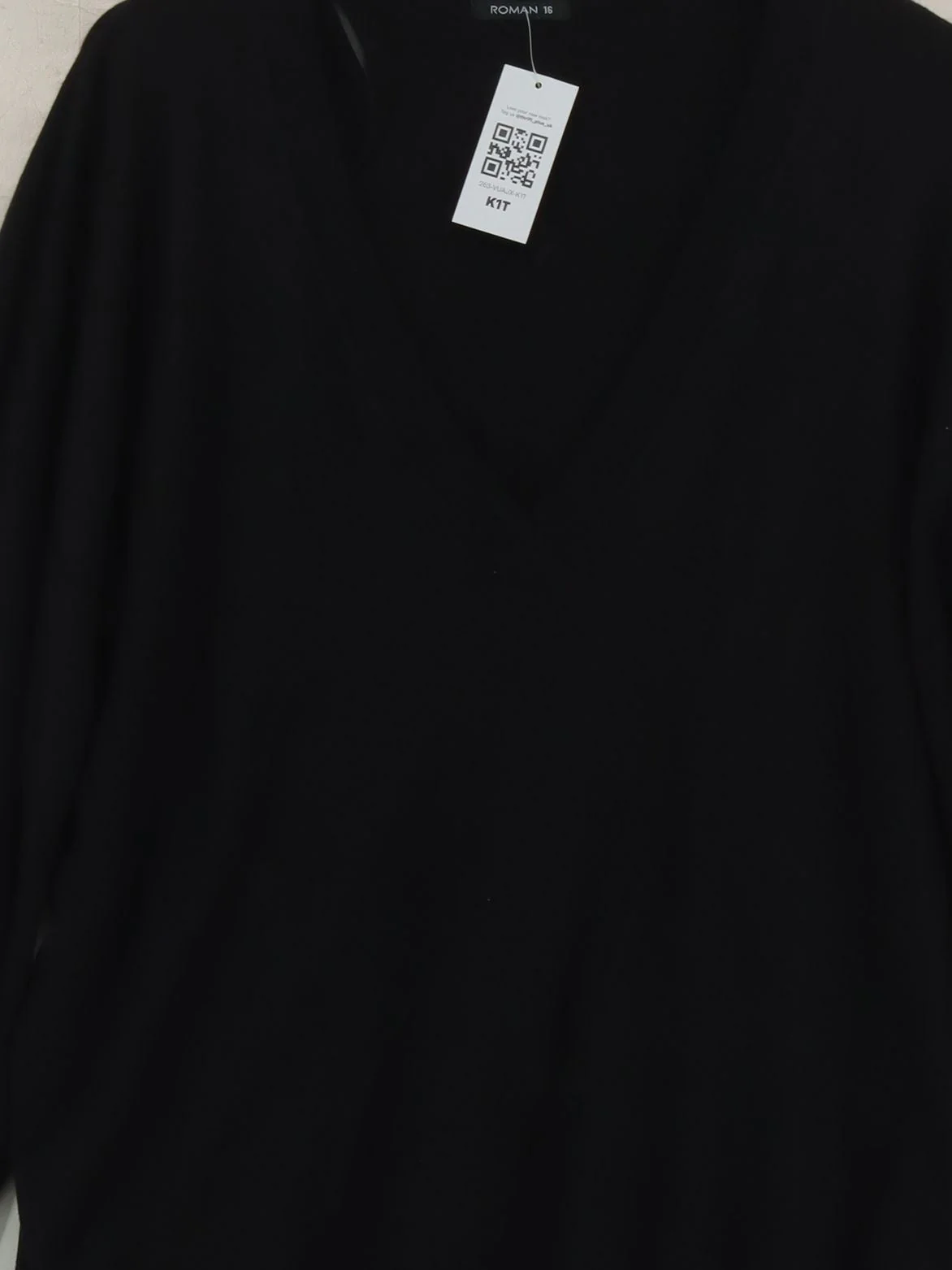 Roman Originals Women's Jumper UK 16 Black 100% Other V-Neck Pullover - Image 3