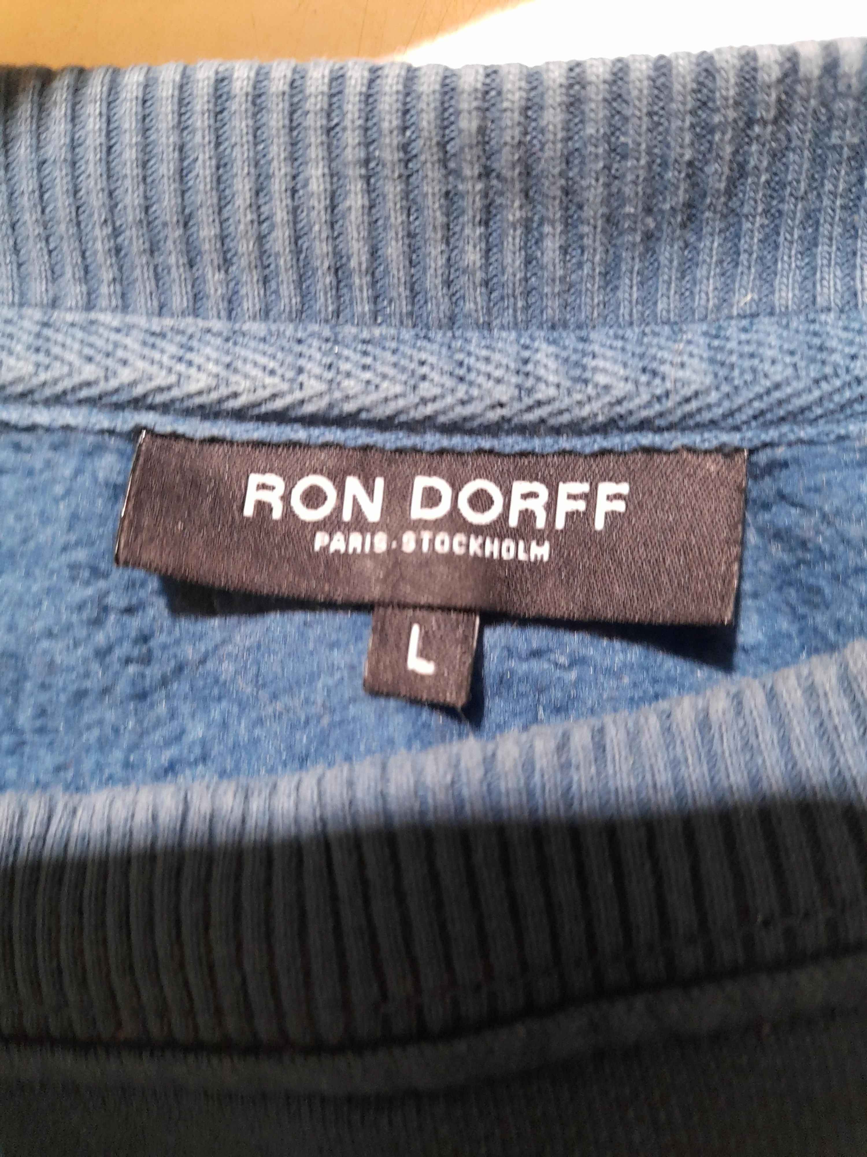 Ron Dorff Men's Hoodie L Blue Graphic Cotton with Polyester Pullover - Image 6