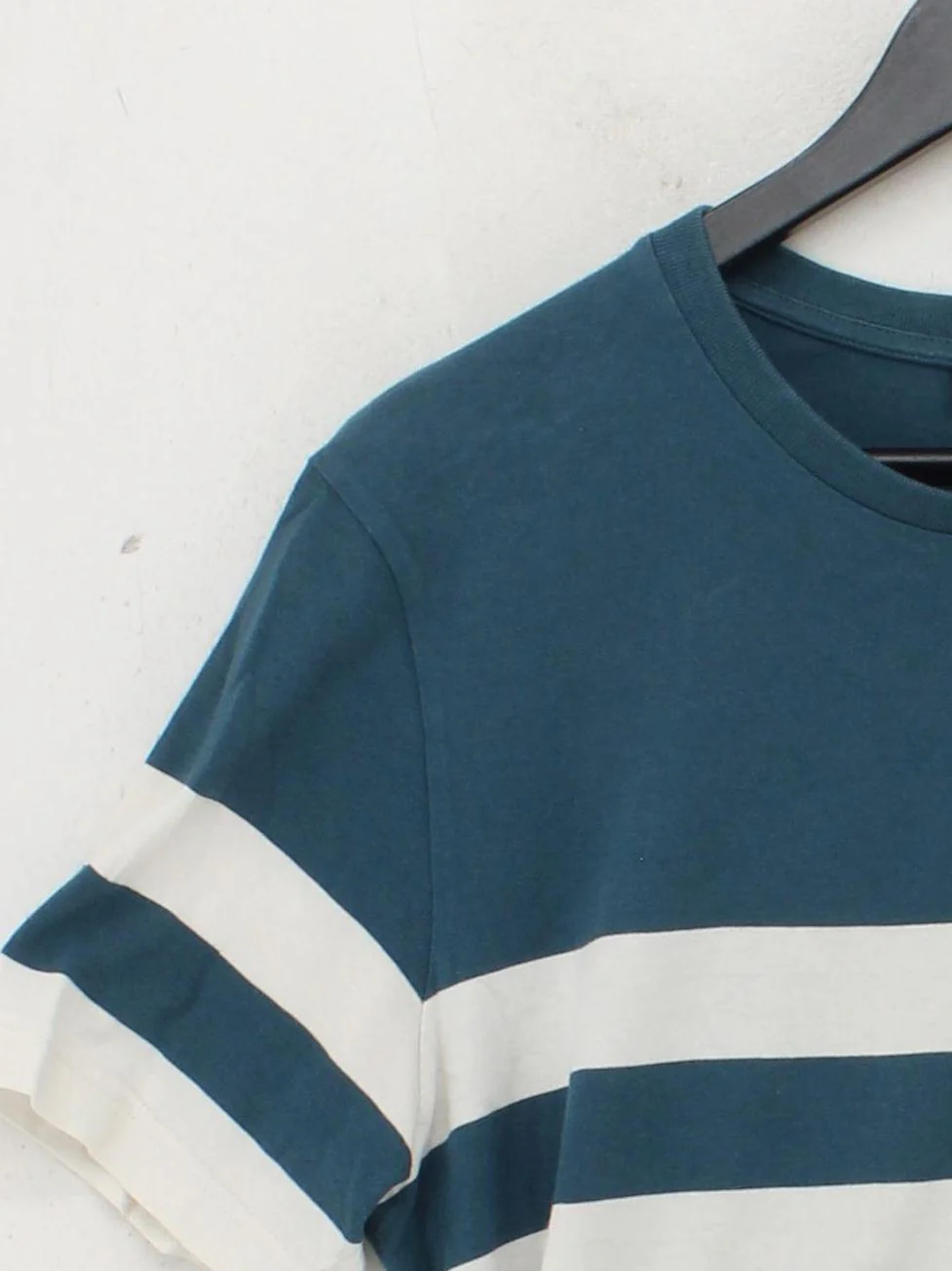 Ron Dorff Men's T-Shirt L Blue Striped 100% Cotton Basic - Image 4
