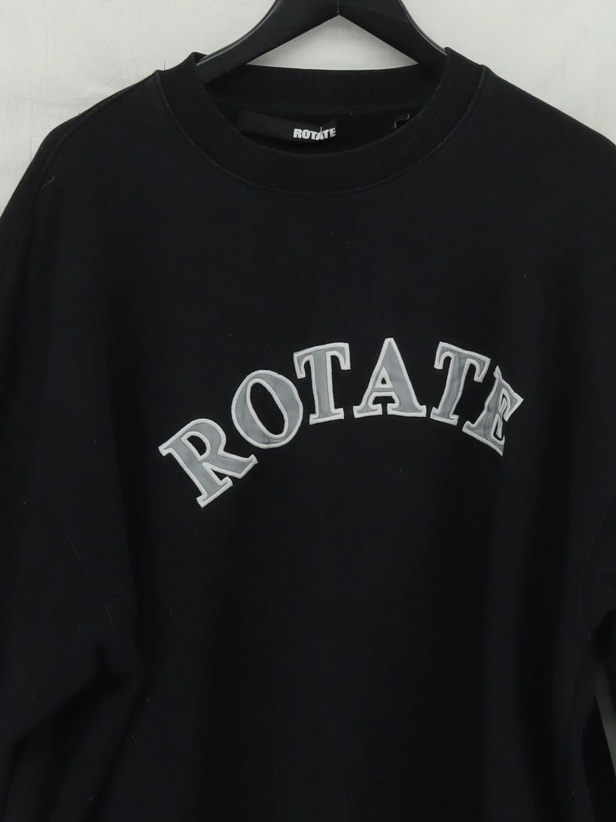 ROTATE Women's Hoodie UK 12 Black Graphic 100% Cotton Pullover - Image 3