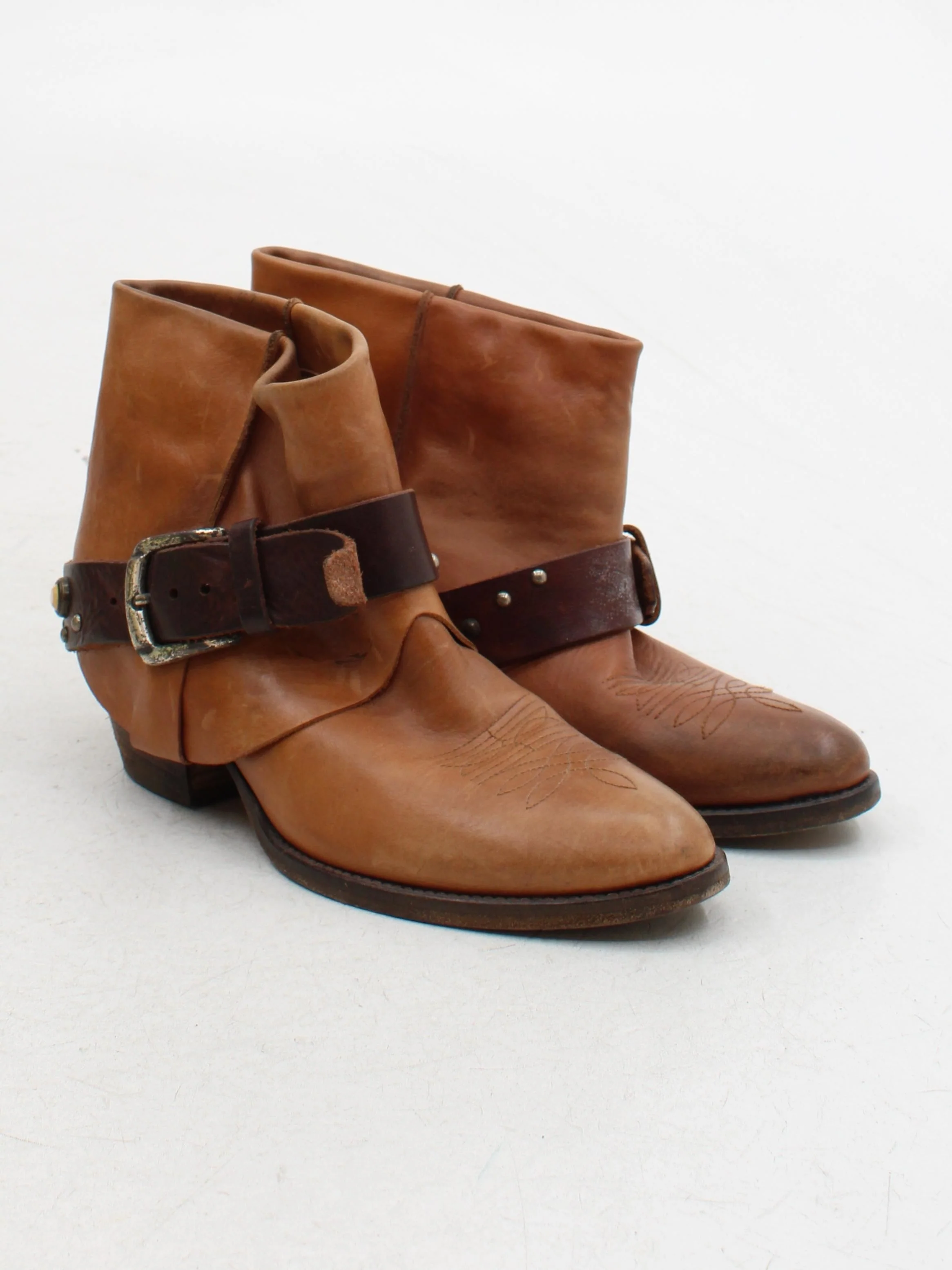 Russell & Bromley Men's Boots UK 5 Tan 100% Leather Cowboy - Image 4