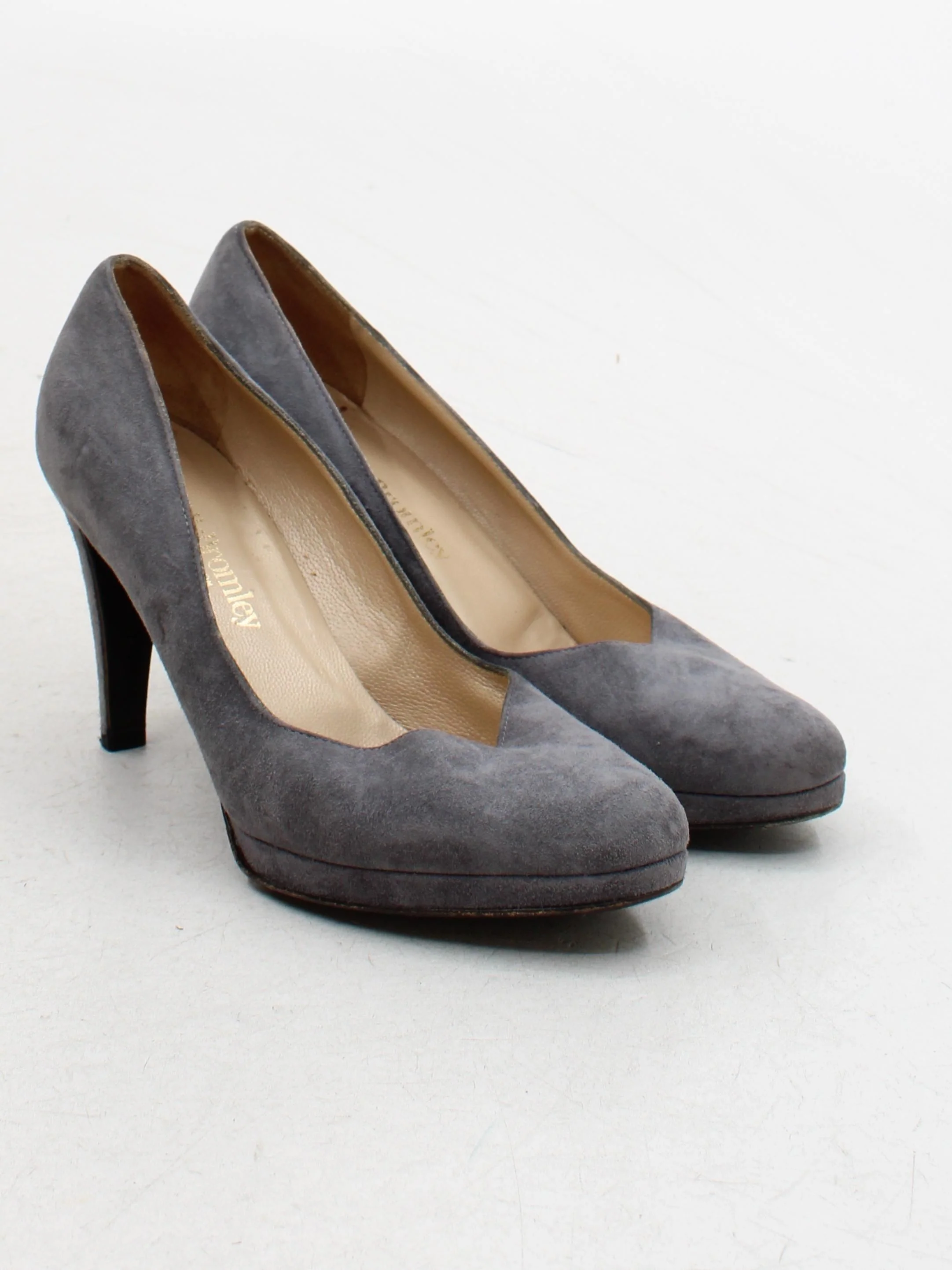 Russell & Bromley Women's Heels UK 6.5 Grey 100% Suede Court - Image 4