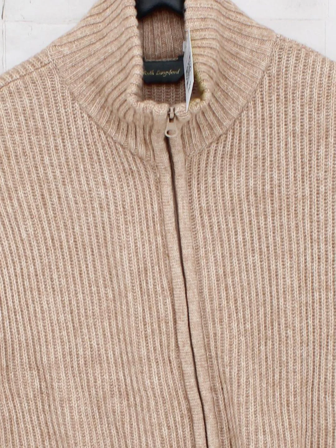 Ruth Langsford Men's Cardigan XS Tan Cotton with Acrylic High Neck Cardigan - Image 3