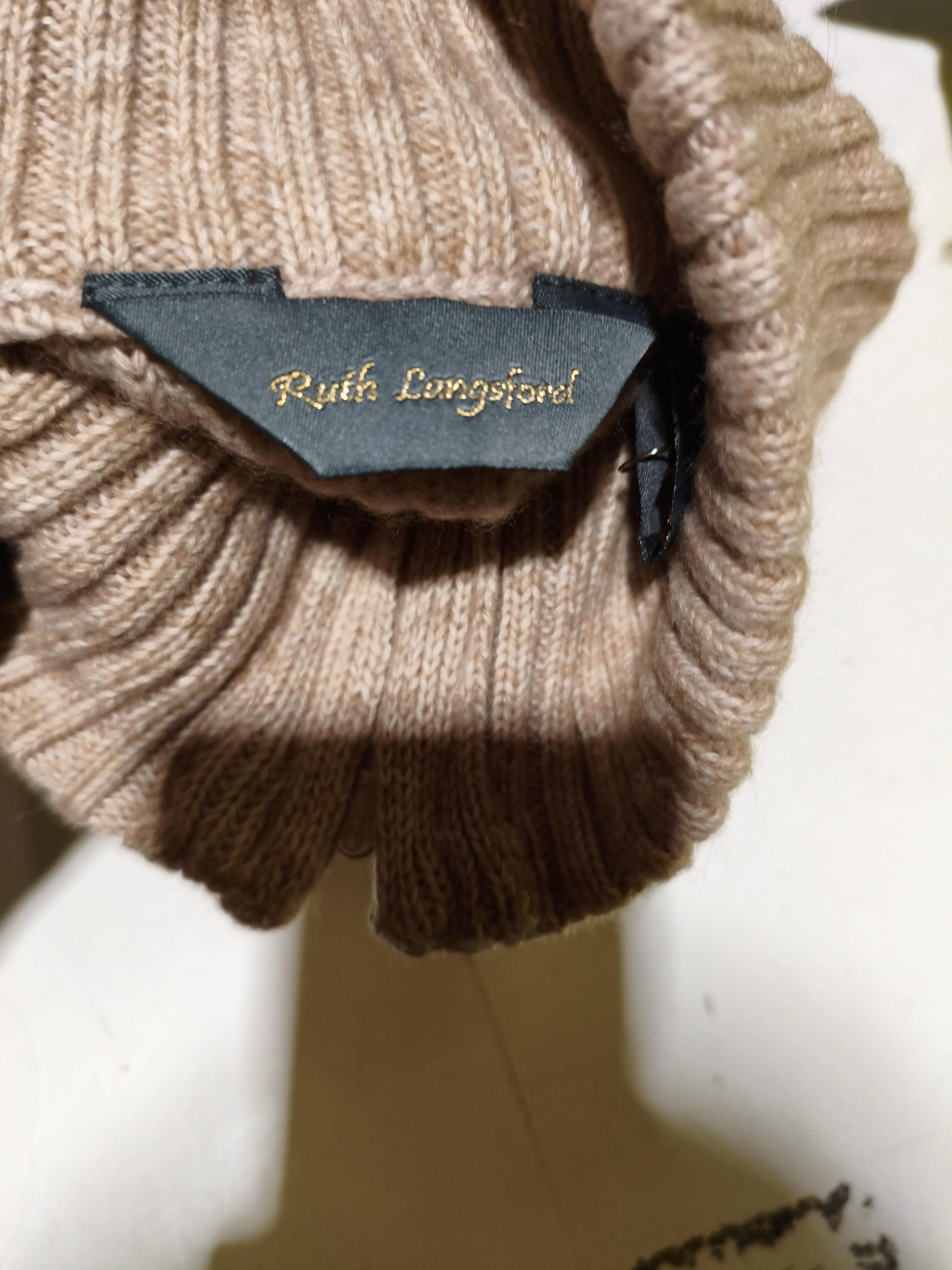 Ruth Langsford Men's Cardigan XS Tan Cotton with Acrylic High Neck Cardigan - Image 5