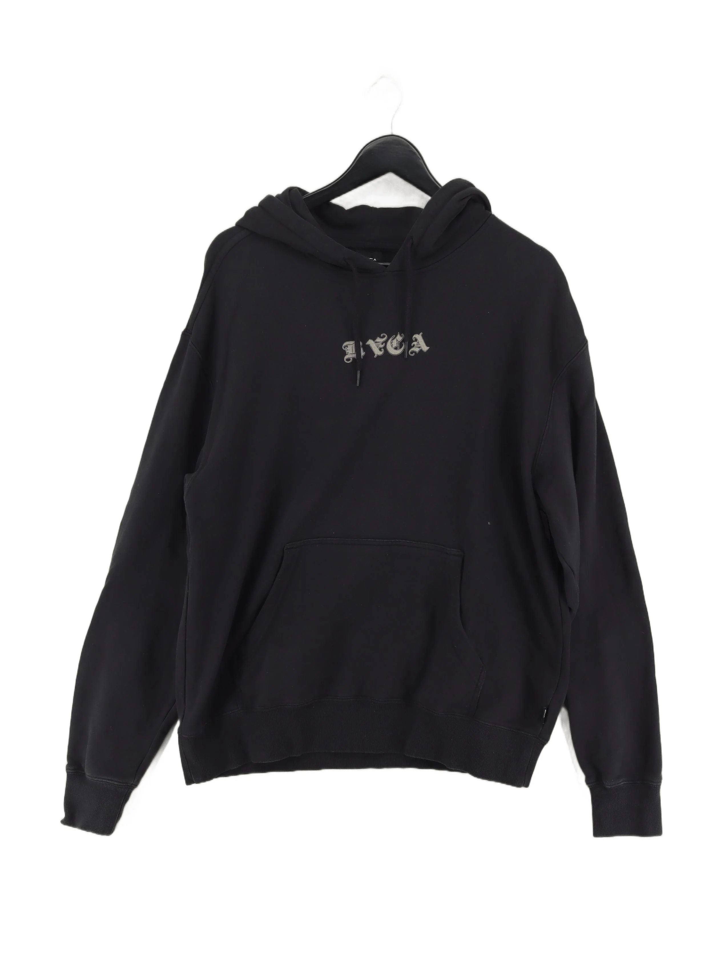 RVCA Men's Hoodie M Black Graphic 100% Cotton Pullover