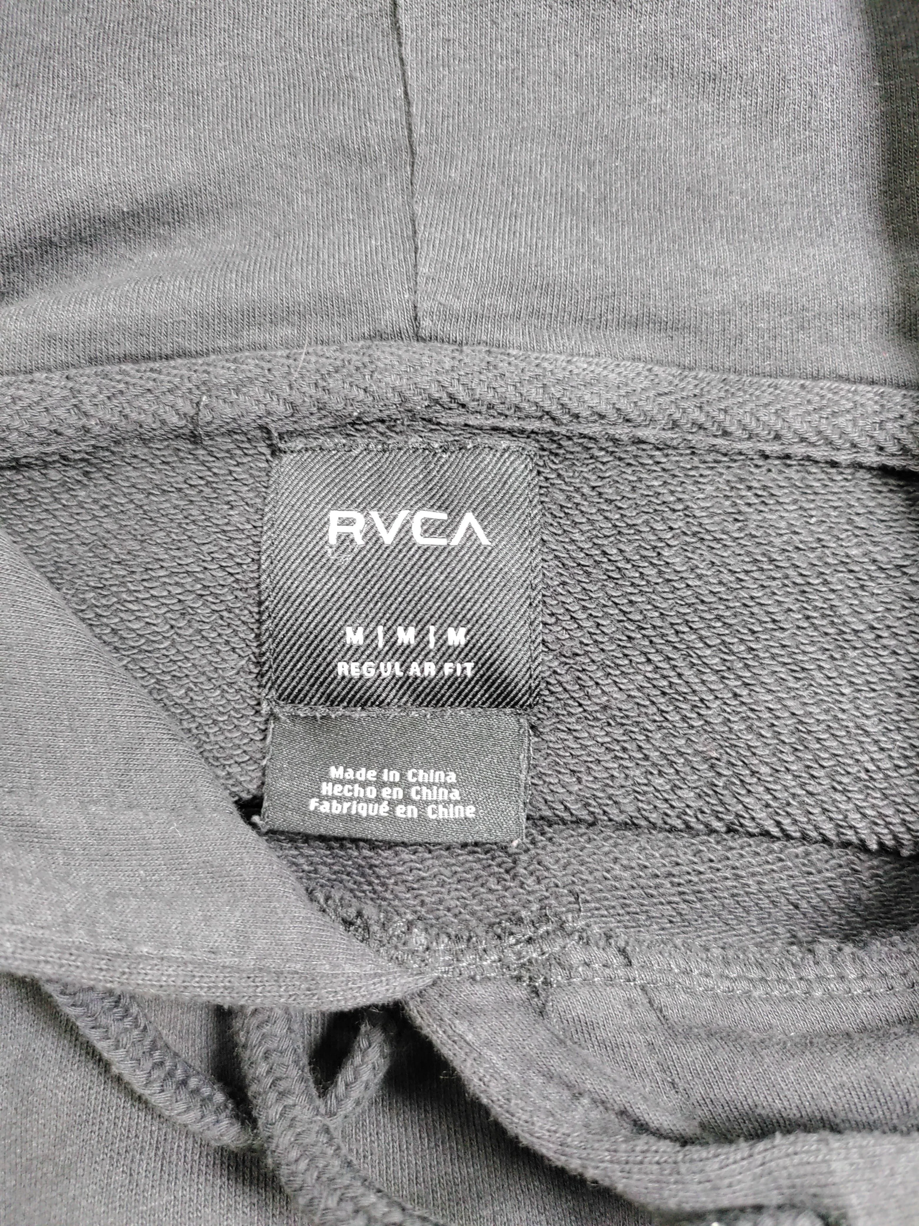 RVCA Men's Hoodie M Black Graphic 100% Cotton Pullover - Image 6