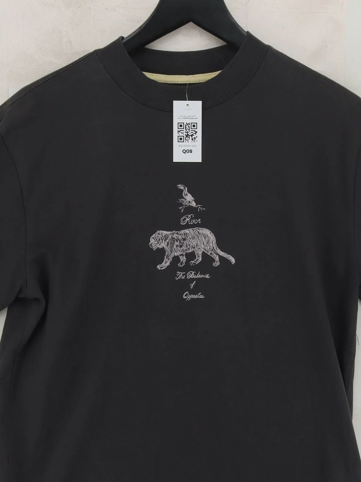 RVCA Men's T-Shirt M Grey Graphic 100% Cotton Basic - Image 3