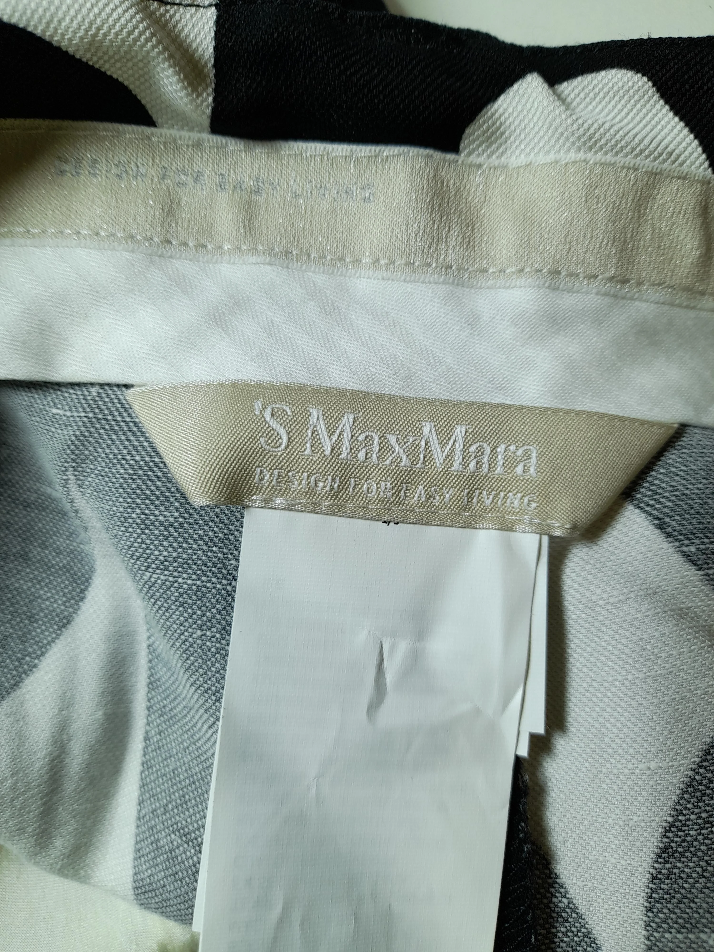'S MaxMara Women's Trousers UK 8 Black Viscose with Linen Capri - Image 6