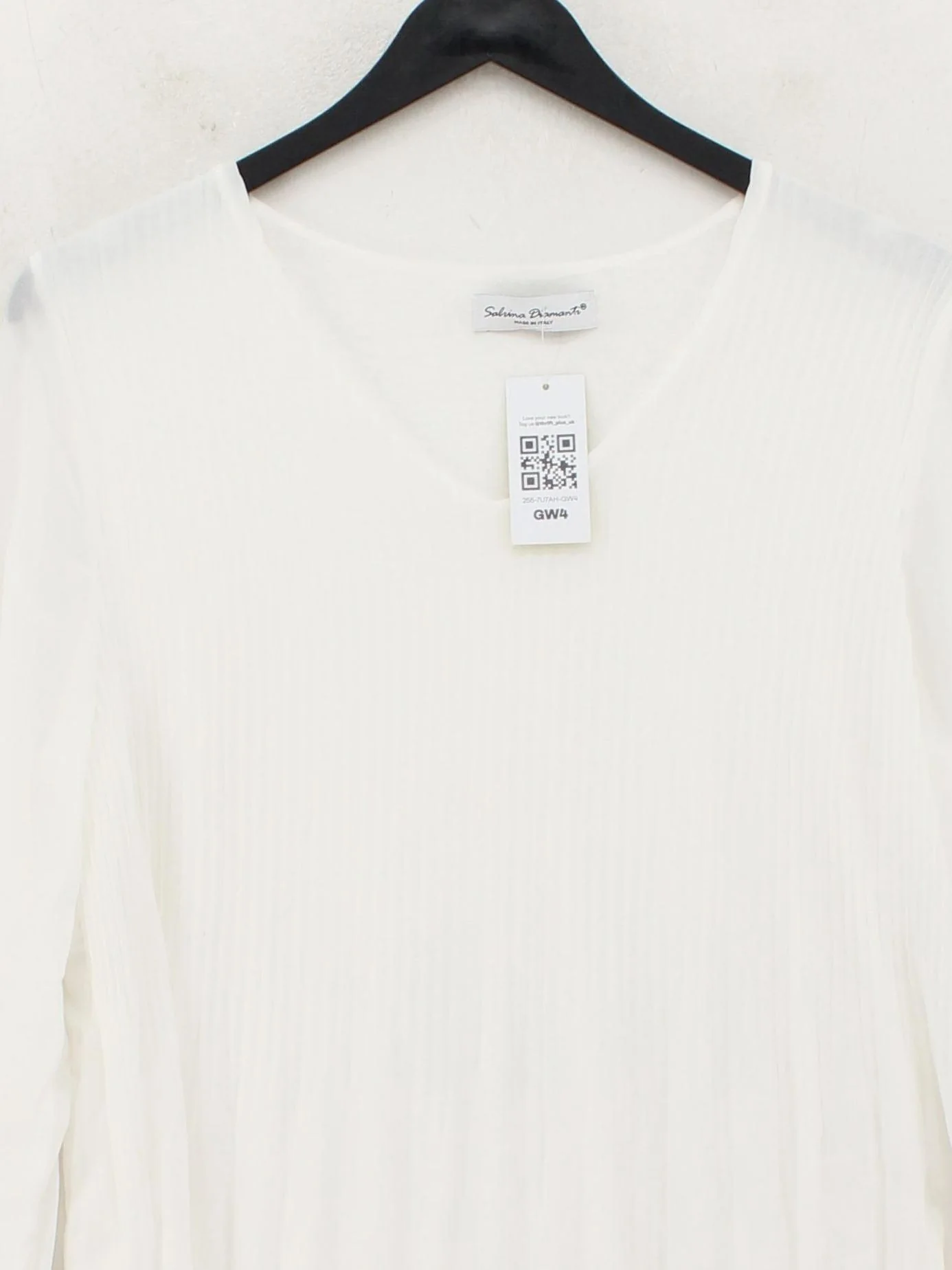 Sabrina Diamanti Women's Blouse S White Viscose with Elastane Basic - Image 3