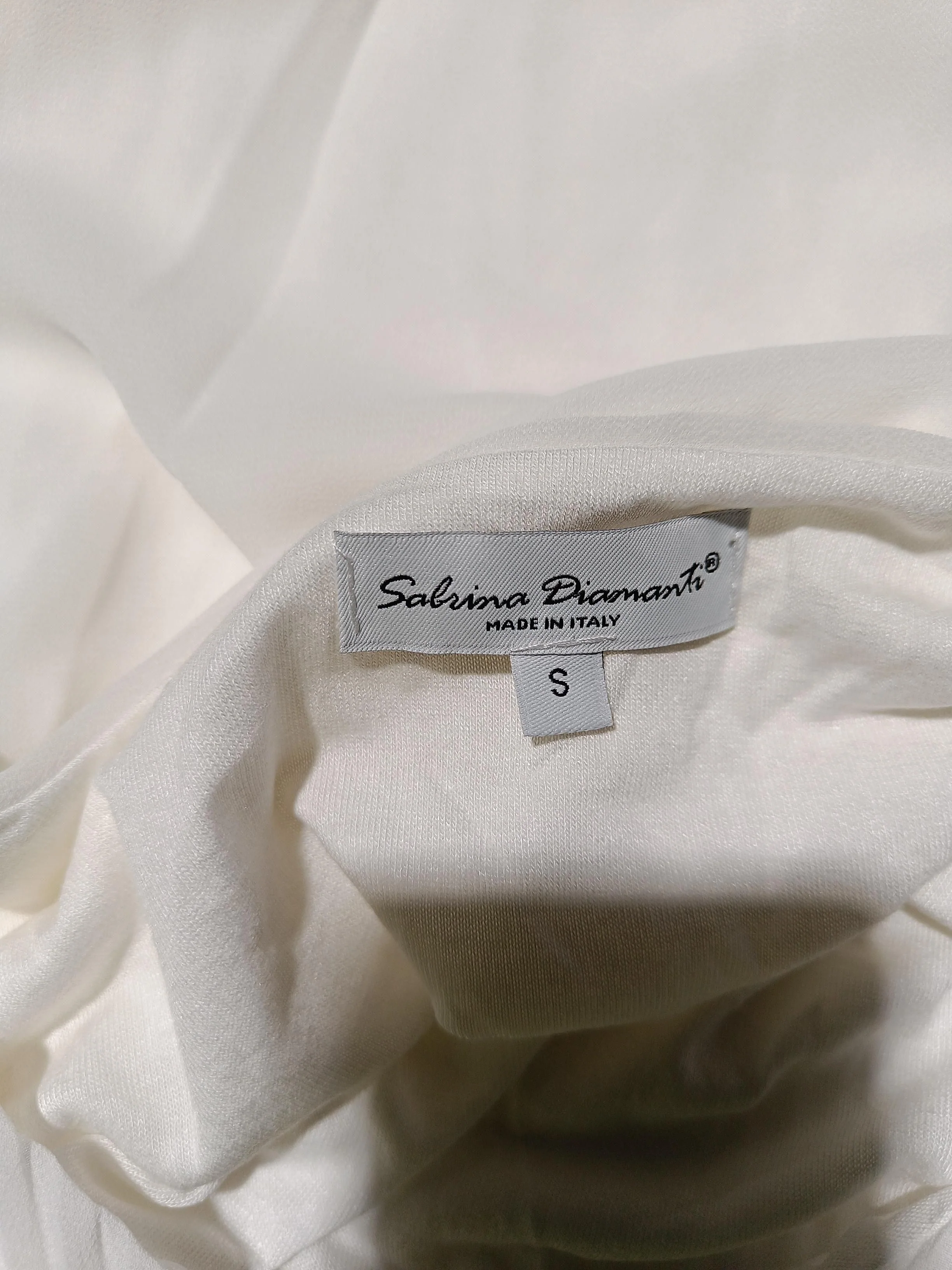 Sabrina Diamanti Women's Blouse S White Viscose with Elastane Basic - Image 5