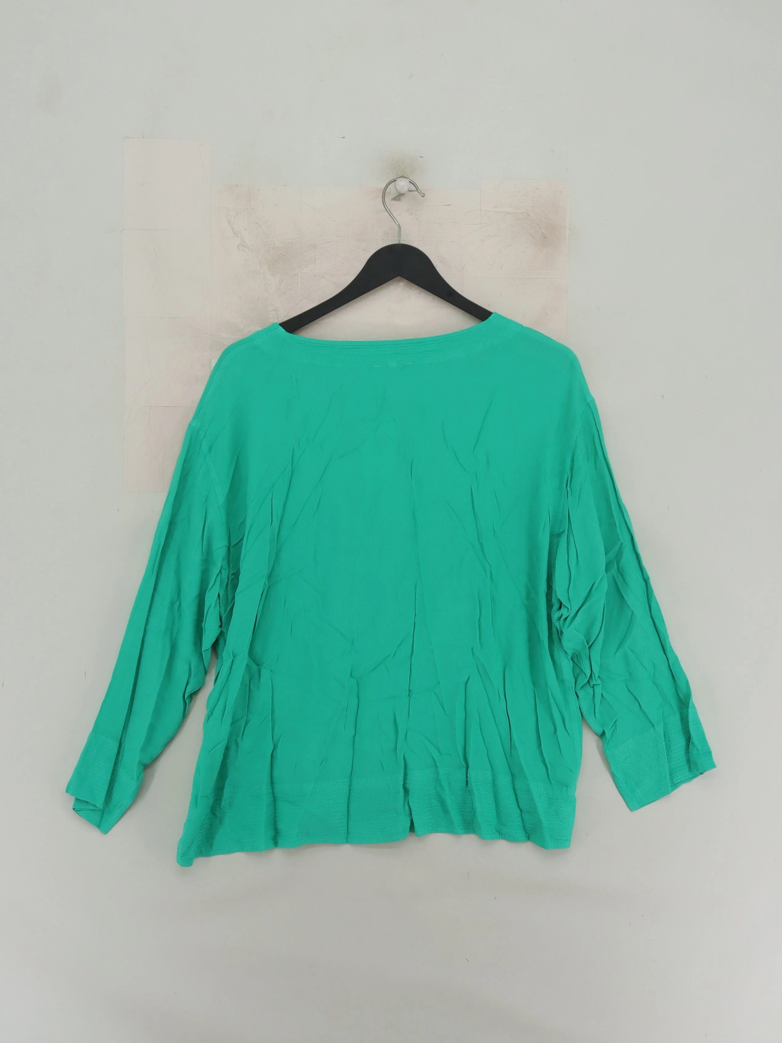 Sahara Women's Blouse M Green 100% Viscose 3/4 Sleeve Round Neck Basic - Image 2