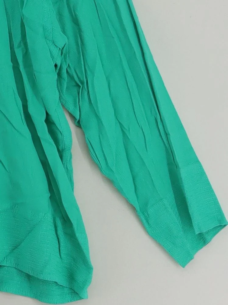 Sahara Women's Blouse M Green 100% Viscose 3/4 Sleeve Round Neck Basic - Image 4