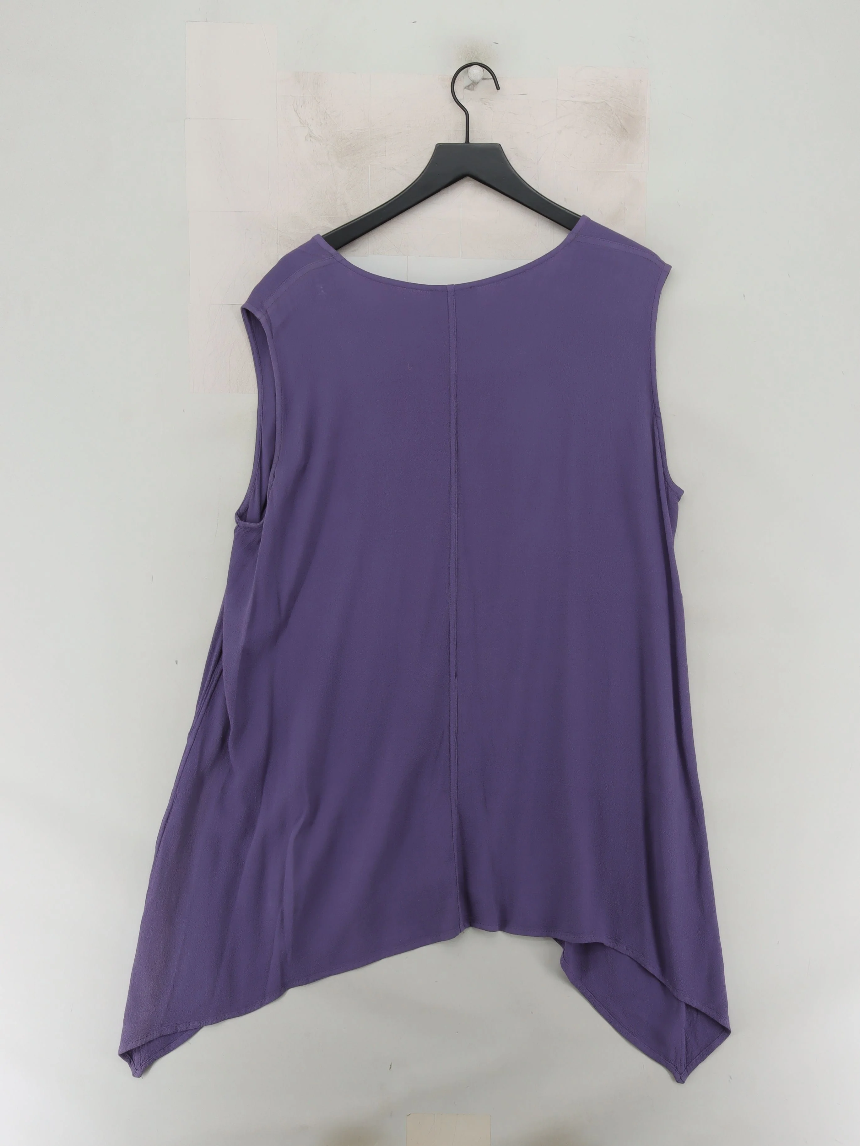 Sahara Women's Top XL Purple 100% Viscose Sleeveless V-Neck Tunic - Image 2