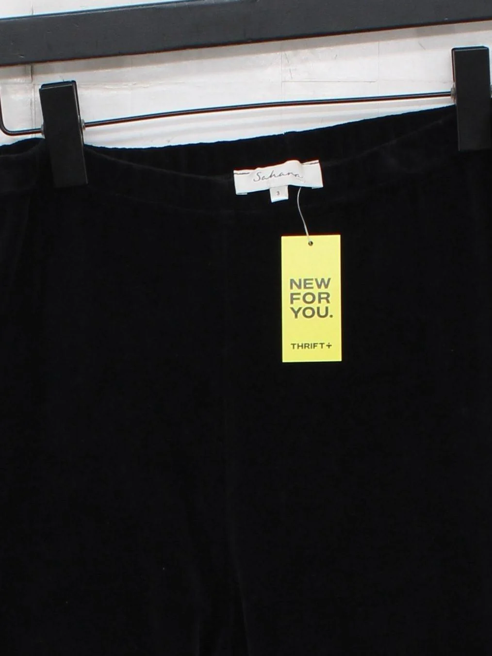 Sahara Women's Trousers L Black Cotton with Polyester Straight Sweatpants - Image 3
