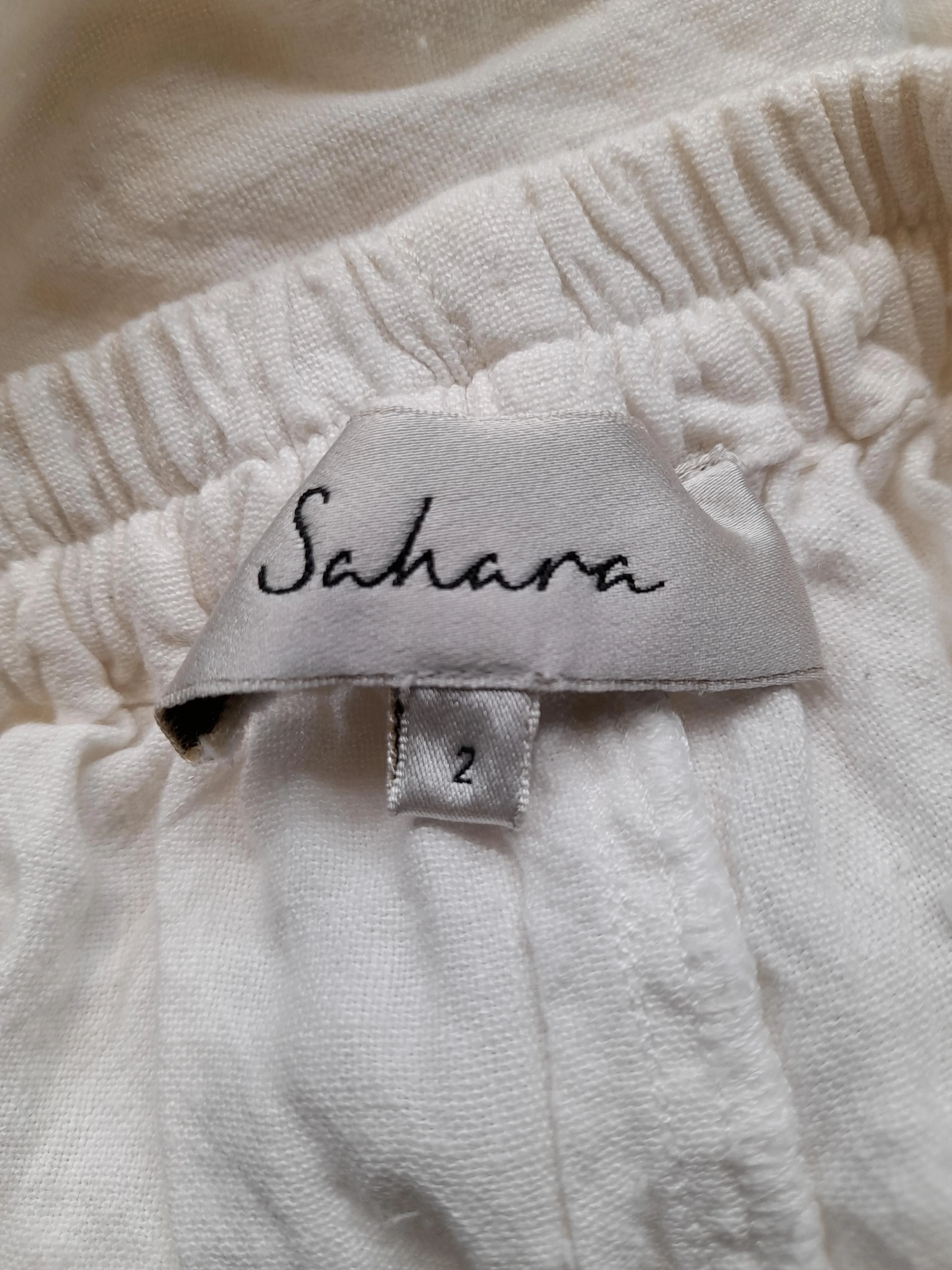 Sahara Women's Trousers UK 2 White Linen with Viscose Wide-Leg Capri - Image 5