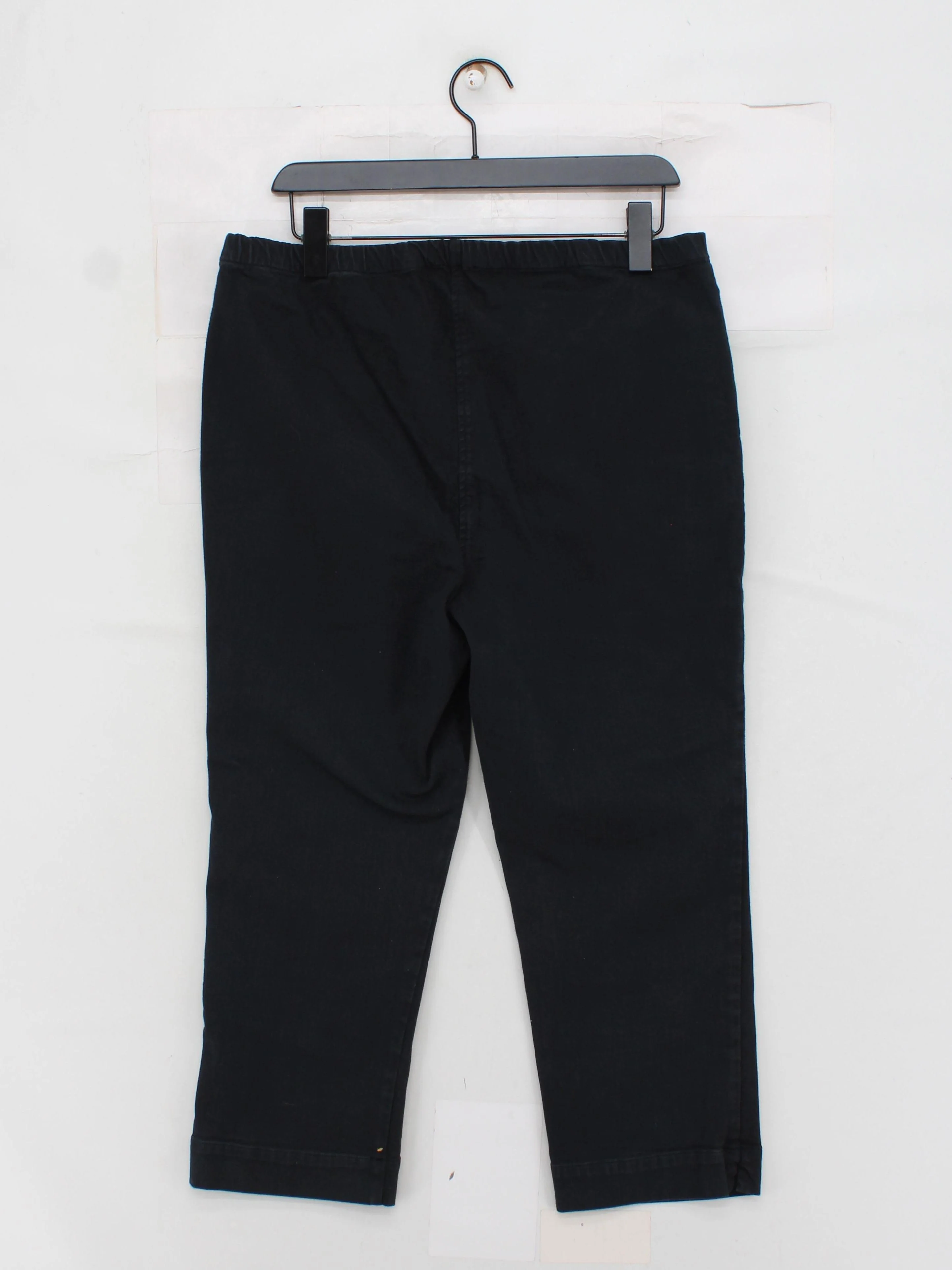 Sahara Women's Trousers UK 4 Black Cotton with Elastane Straight Cropped - Image 2