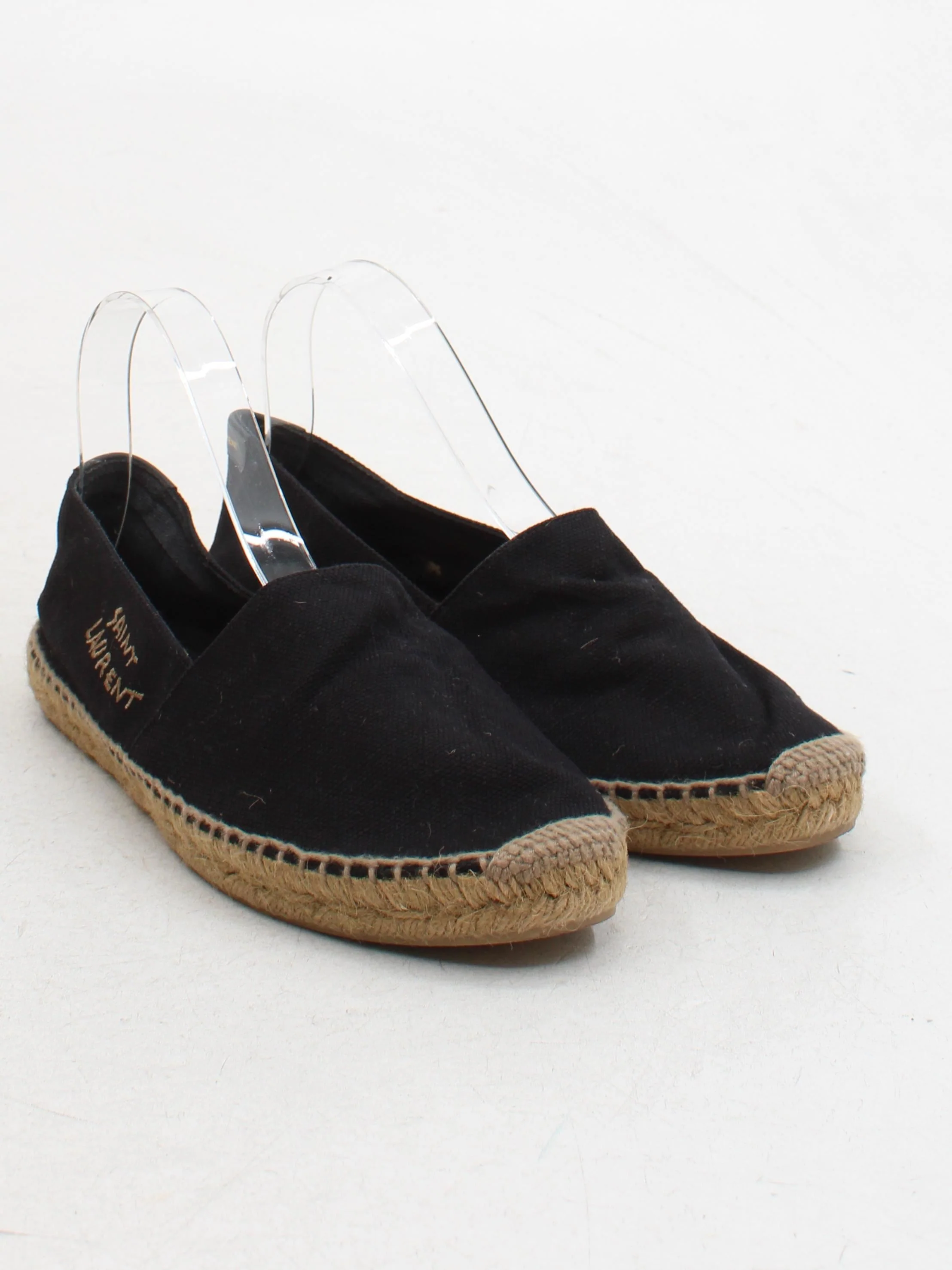 Saint Laurent Women's Flat Shoes UK 7.5 Black 100% Cotton Loafer - Image 4