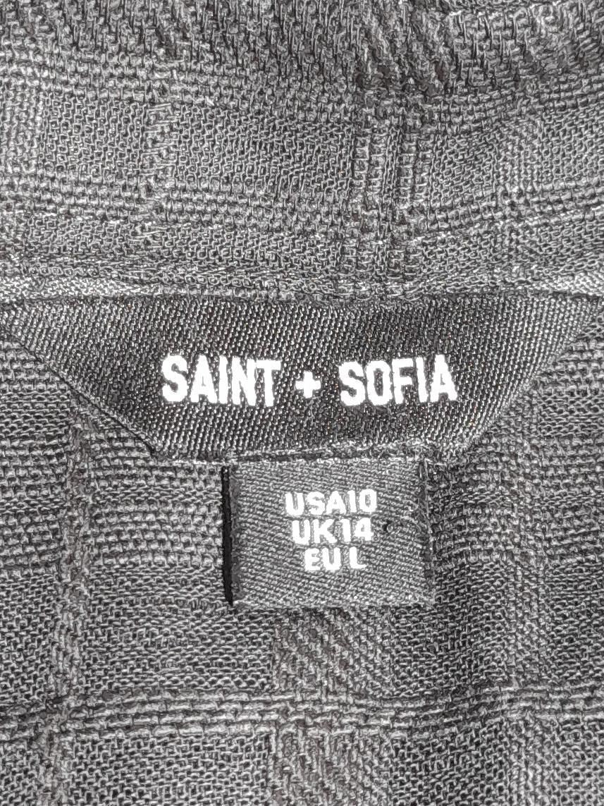 Saint + Sofia Shirt Midi Dress UK14 in Black - Image 5