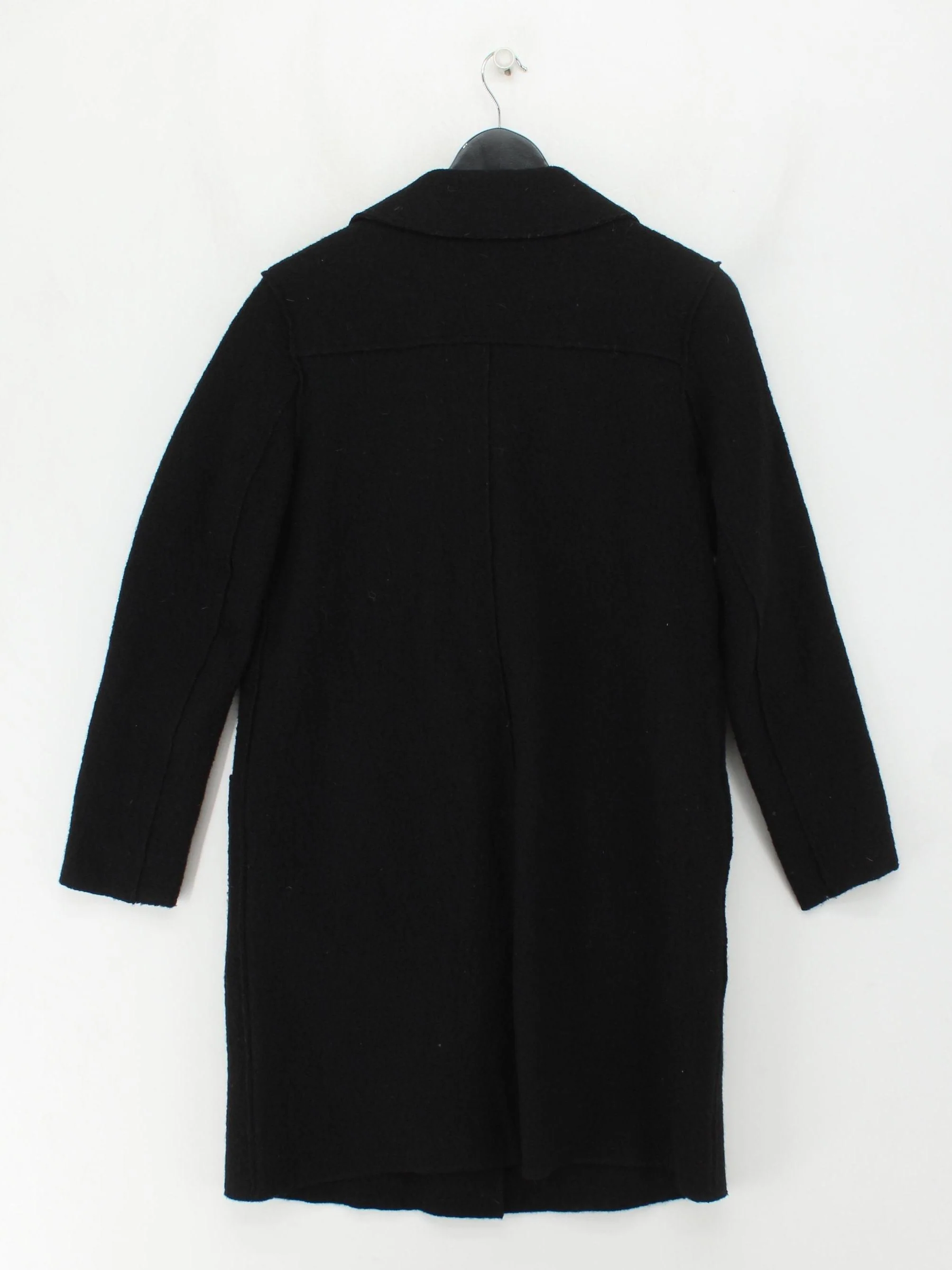 Saint + Sofia Women's Coat UK 8 Black 100% Wool Overcoat - Image 2
