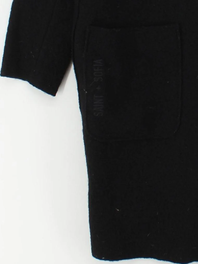 Saint + Sofia Women's Coat UK 8 Black 100% Wool Overcoat - Image 4
