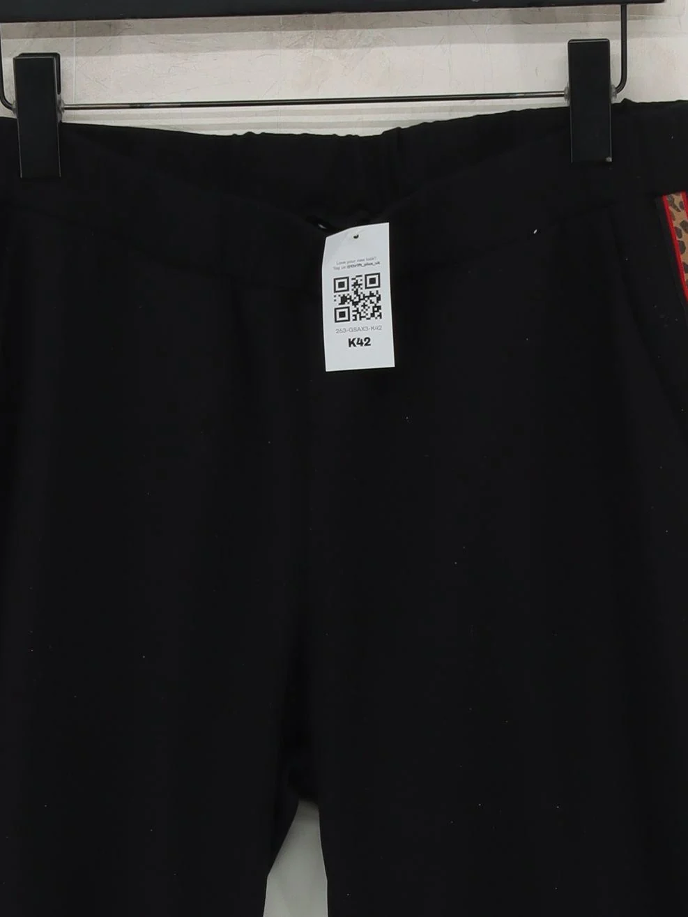 Saint + Sofia Women's Trousers XL Black Polyester with Viscose, Elastane Cropped - Image 3