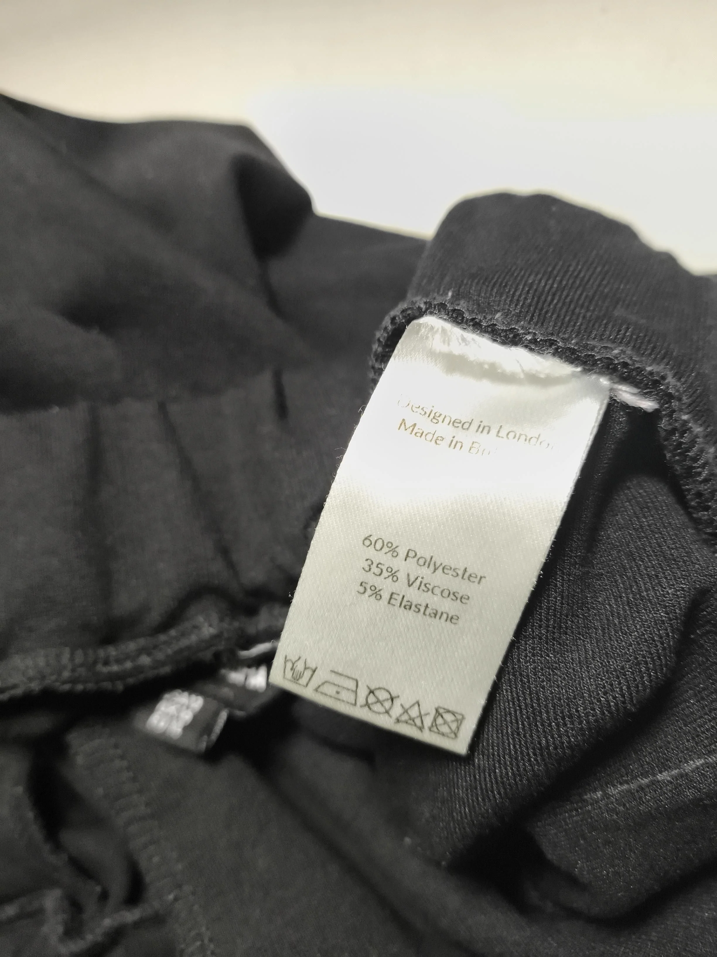 Saint + Sofia Women's Trousers XL Black Polyester with Viscose, Elastane Cropped - Image 7