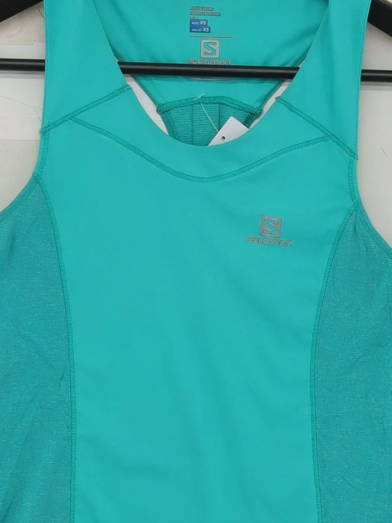 Salomon Women's T-Shirt XS Green Polyester with Nylon Sleeveless Basic - Image 3