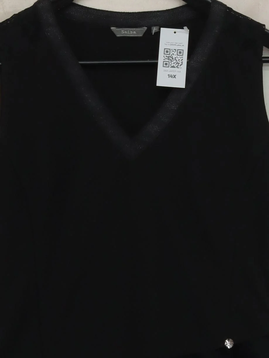 Salsa Women's Top M Black Rayon with Polyester, Polyamide Basic - Image 3