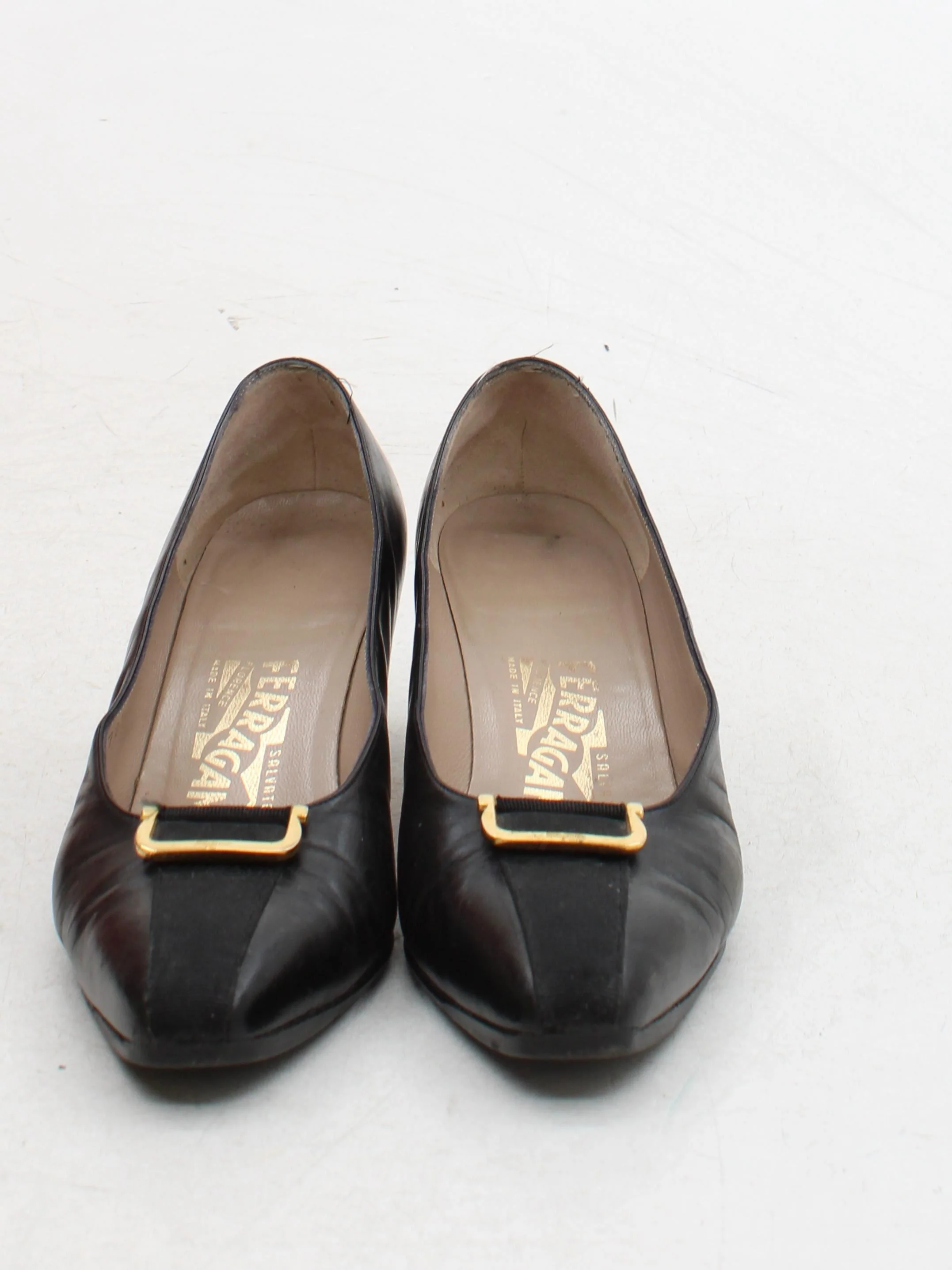 Salvatore Ferragamo Women's Heels UK 7.5 Black 100% Leather Court - Image 2