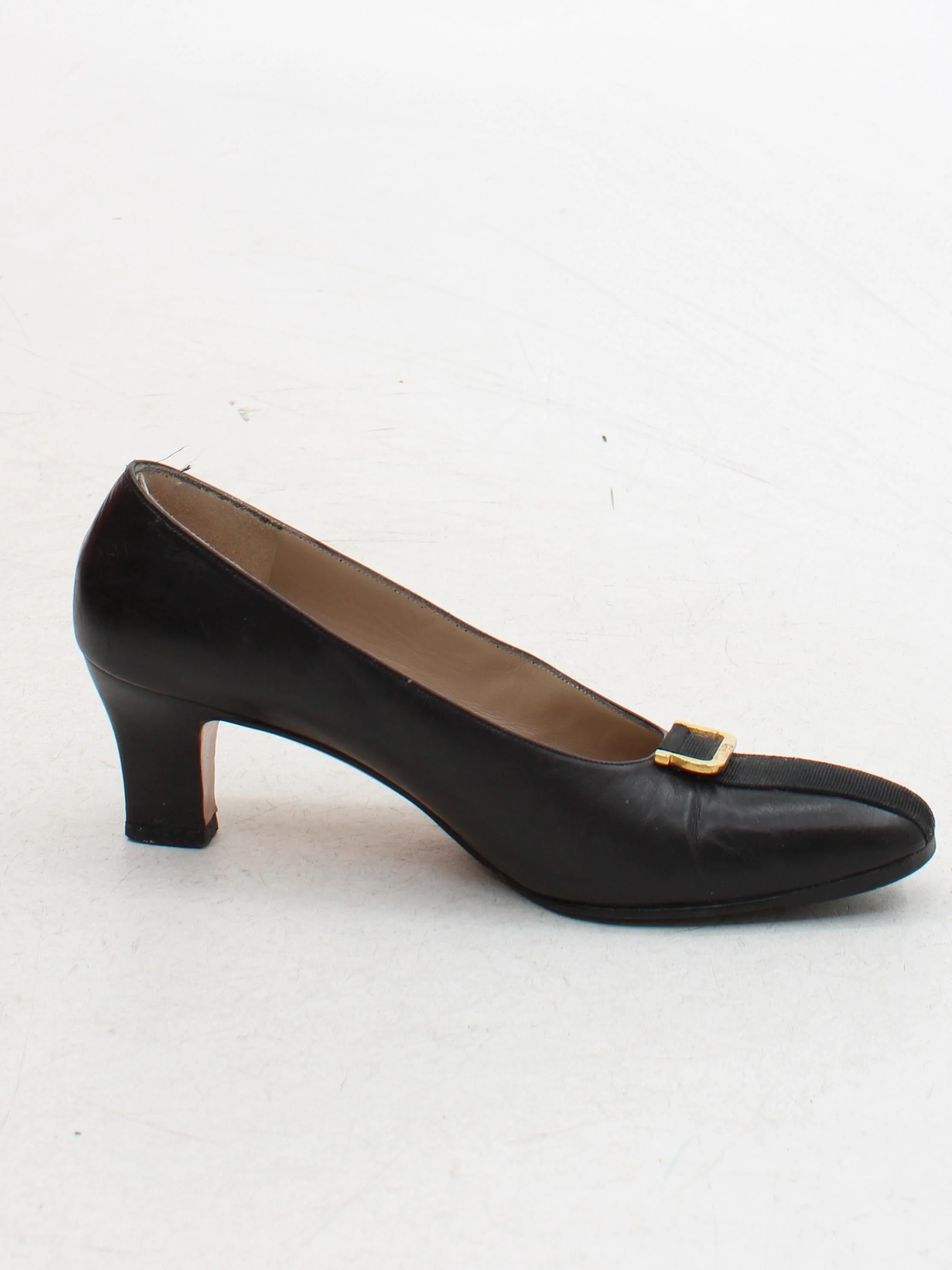 Salvatore Ferragamo Women's Heels UK 7.5 Black 100% Leather Court - Image 5