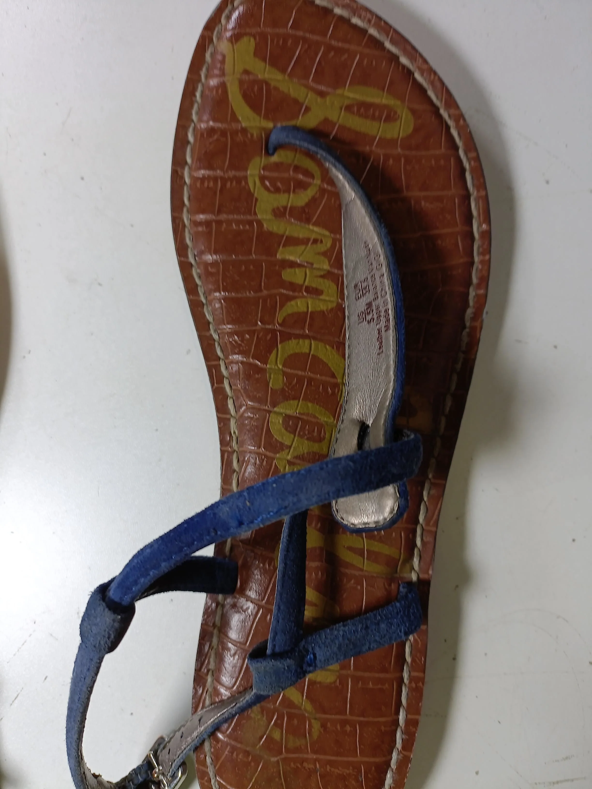 Sam Edelman Women's Sandals UK 3.5 Blue Suede with Leather Strappy - Image 10