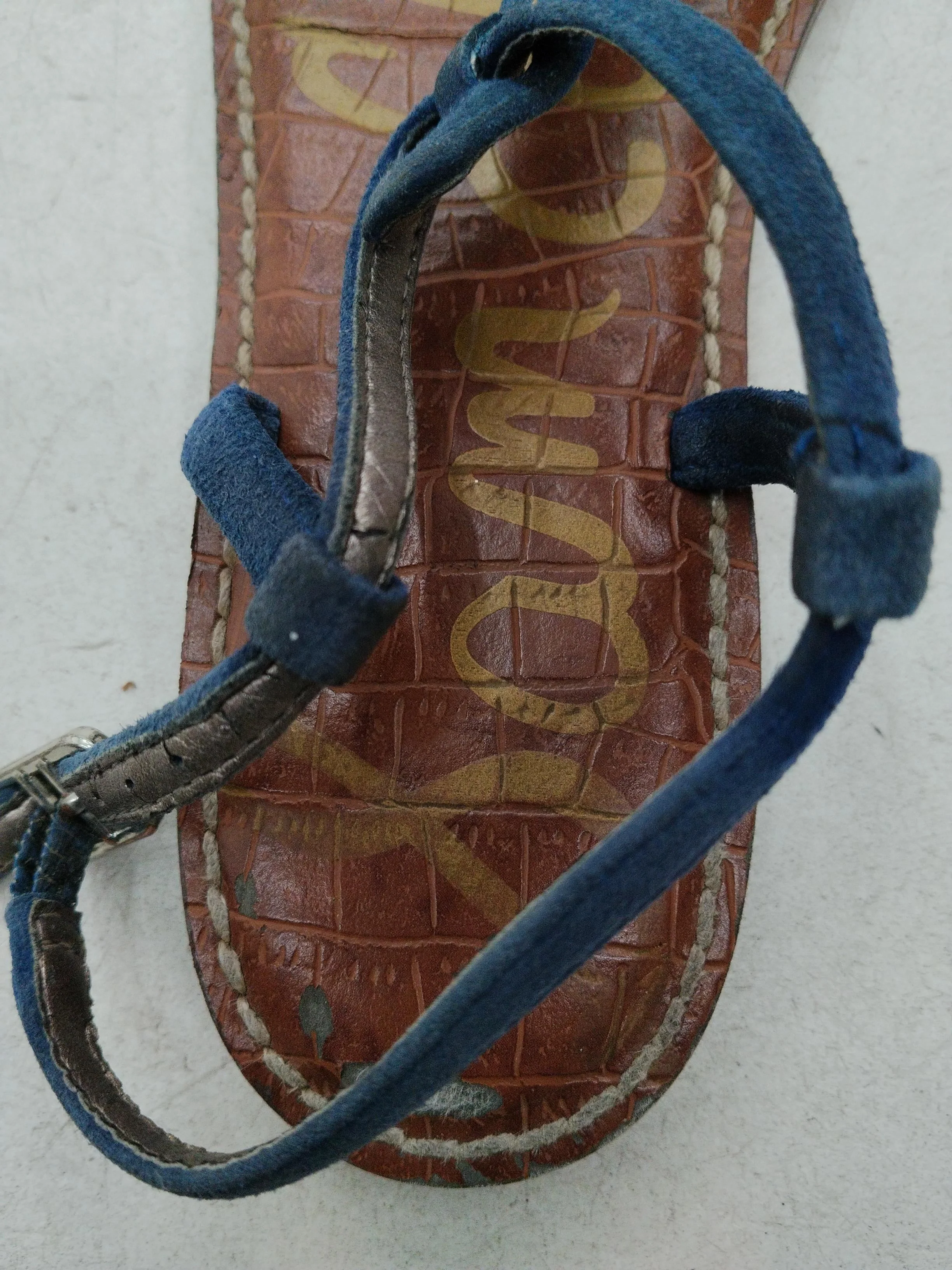 Sam Edelman Women's Sandals UK 3.5 Blue Suede with Leather Strappy - Image 6