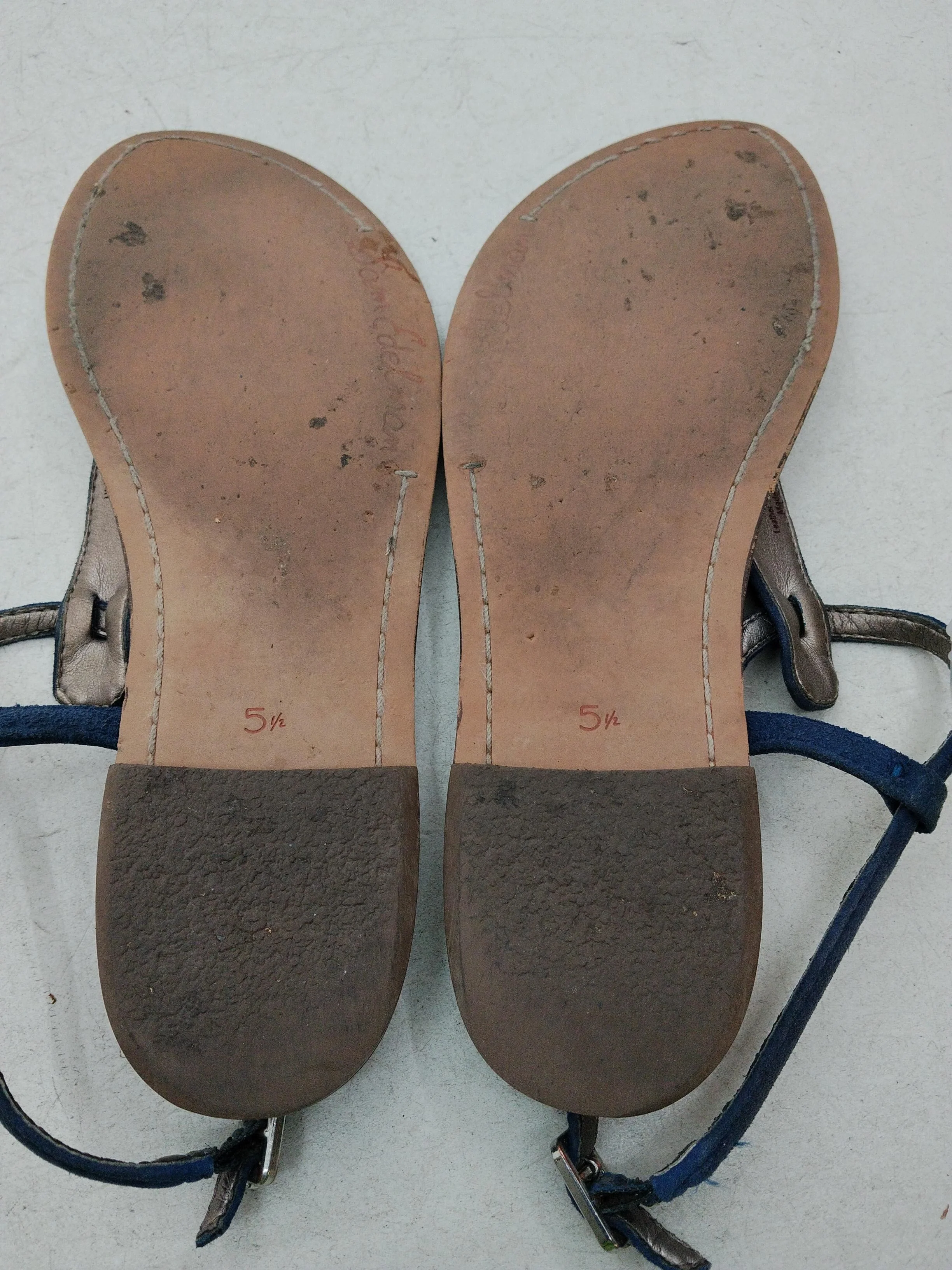 Sam Edelman Women's Sandals UK 3.5 Blue Suede with Leather Strappy - Image 7