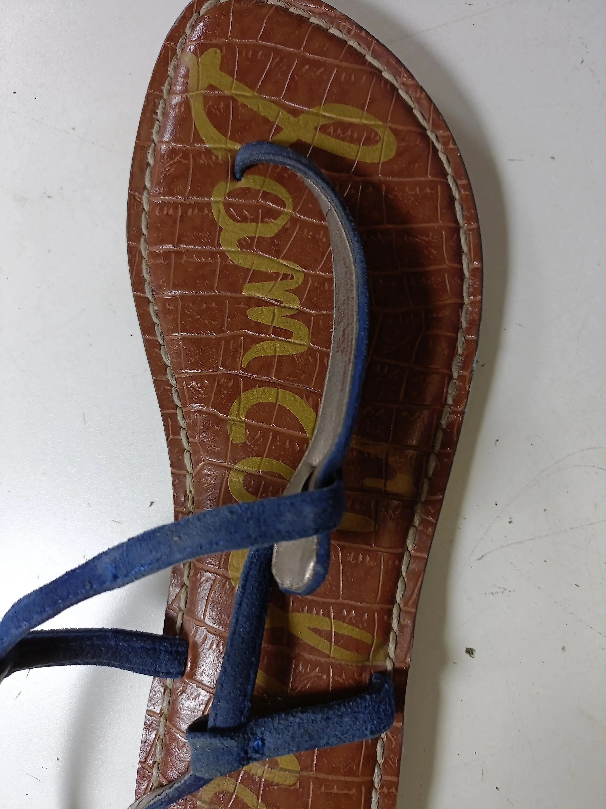 Sam Edelman Women's Sandals UK 3.5 Blue Suede with Leather Strappy - Image 9