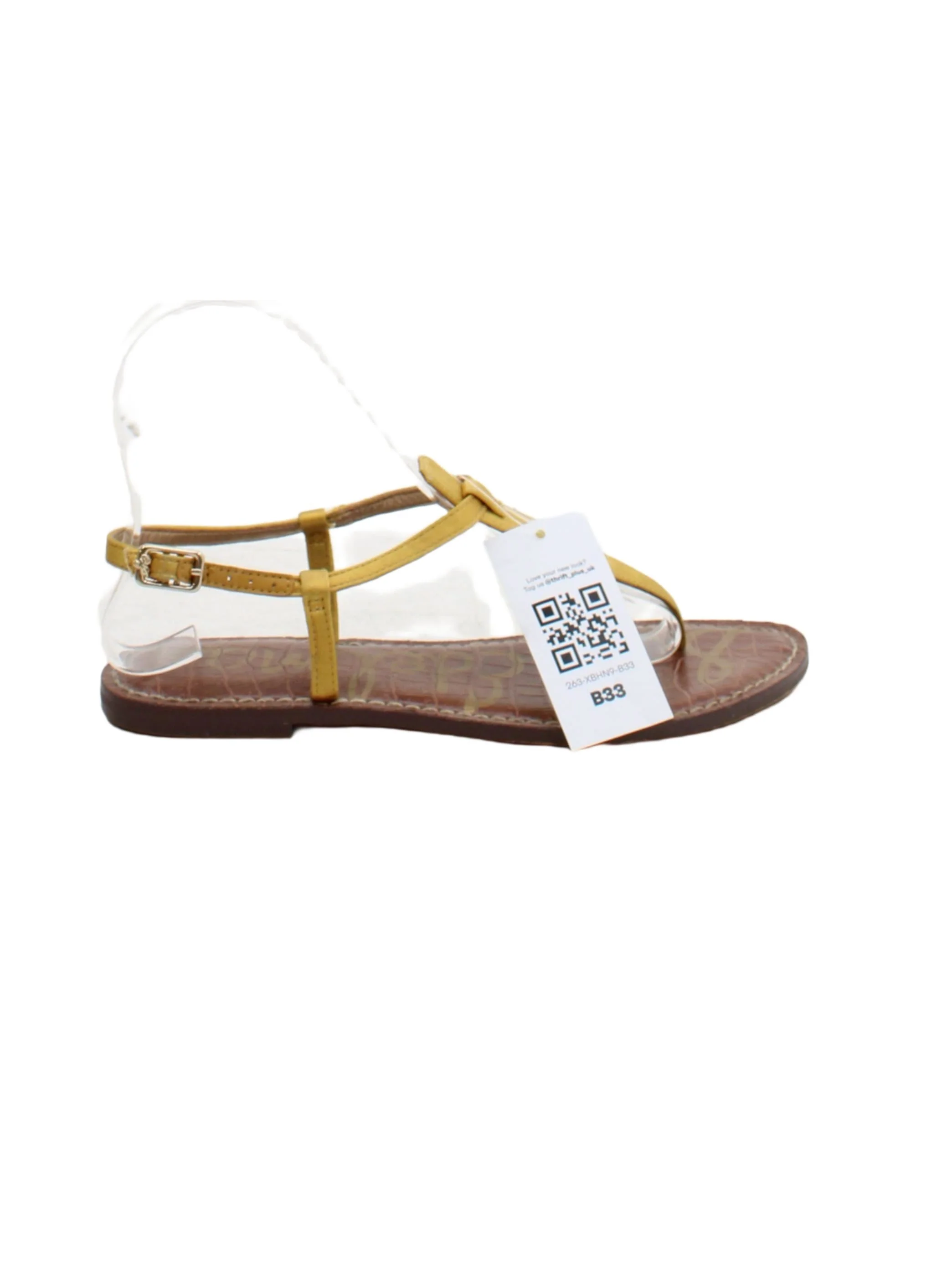 Sam Edelman Women's Sandals UK 3 Yellow 100% Leather Strappy