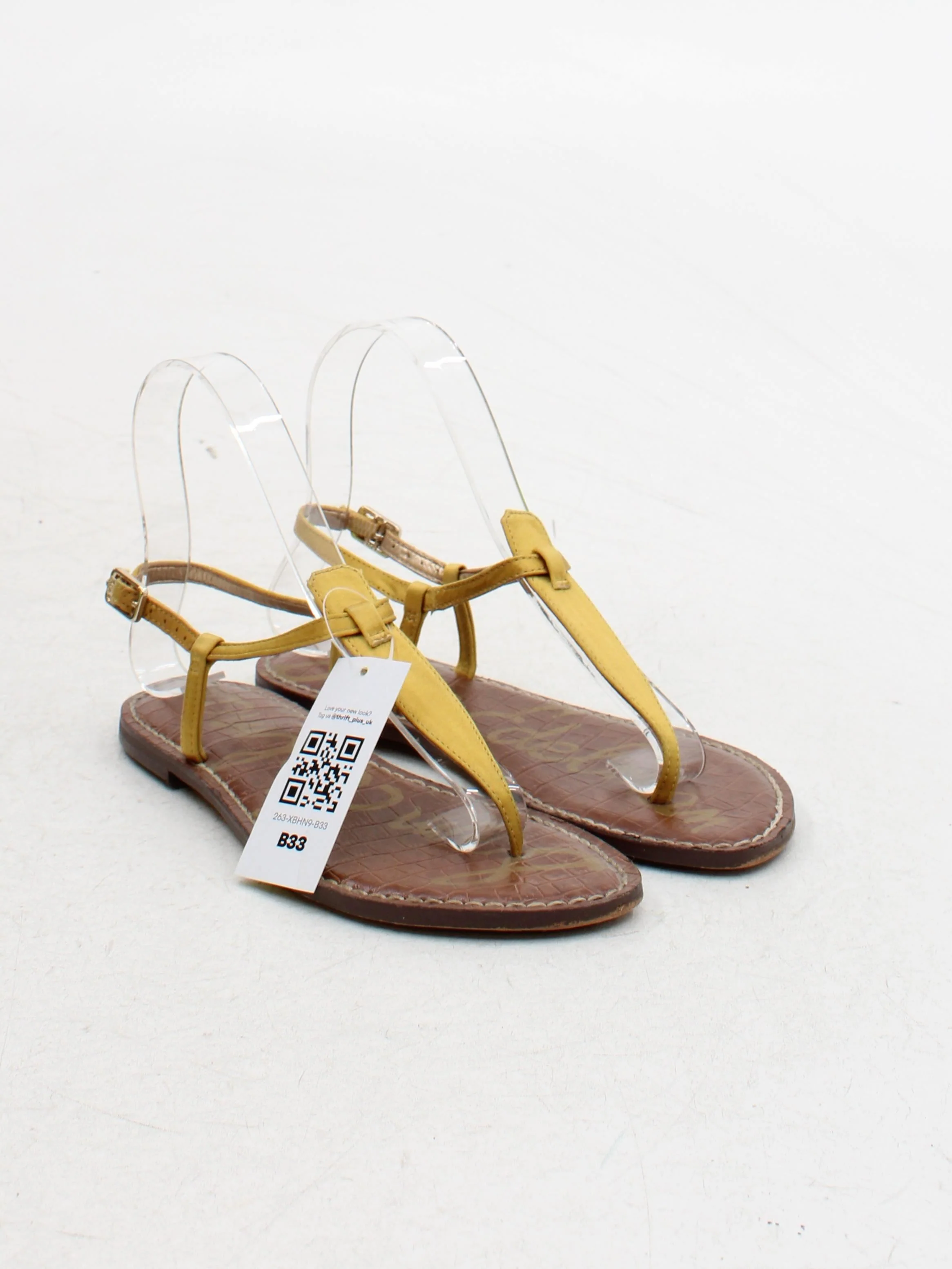 Sam Edelman Women's Sandals UK 3 Yellow 100% Leather Strappy - Image 4