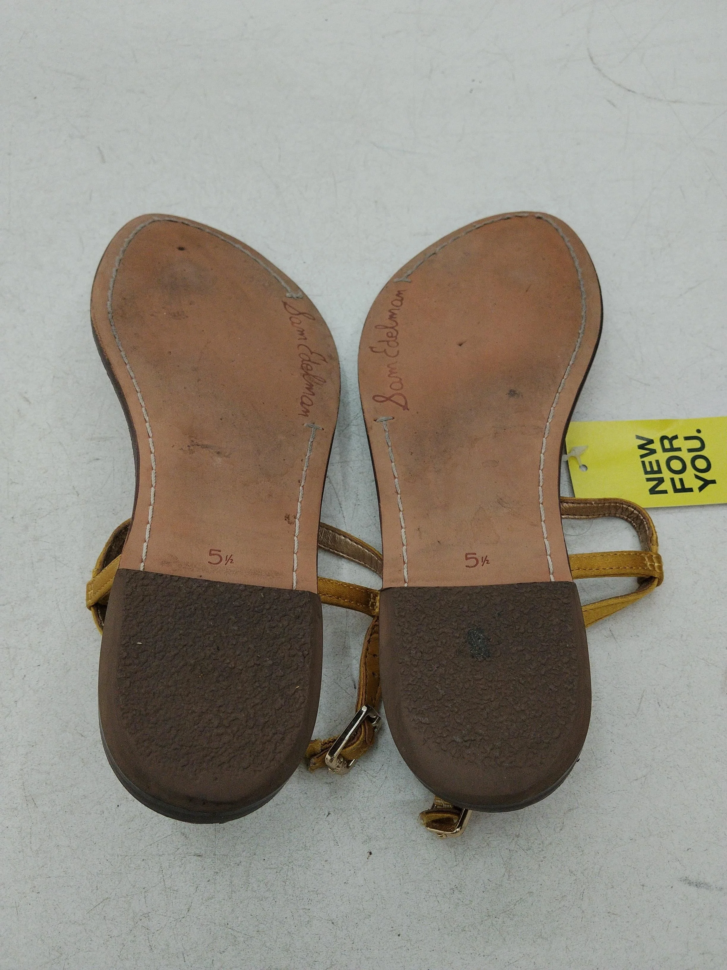 Sam Edelman Women's Sandals UK 3 Yellow 100% Leather Strappy - Image 7