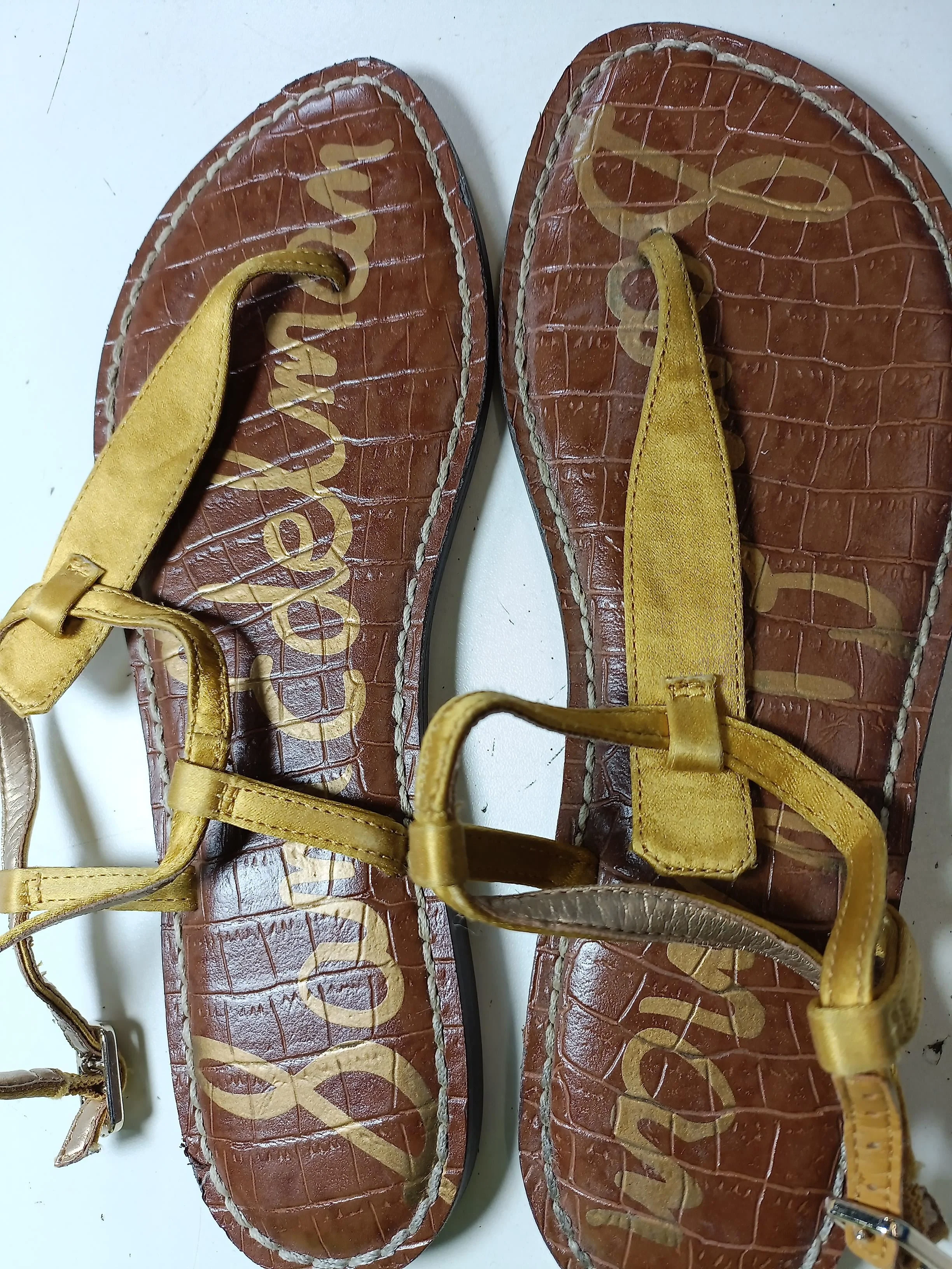 Sam Edelman Women's Sandals UK 3 Yellow 100% Leather Strappy - Image 8