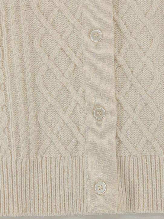 Samsøe & Samsøe Women's Cardigan XS Cream Wool with Polyester, Cotton Cardigan - Image 4