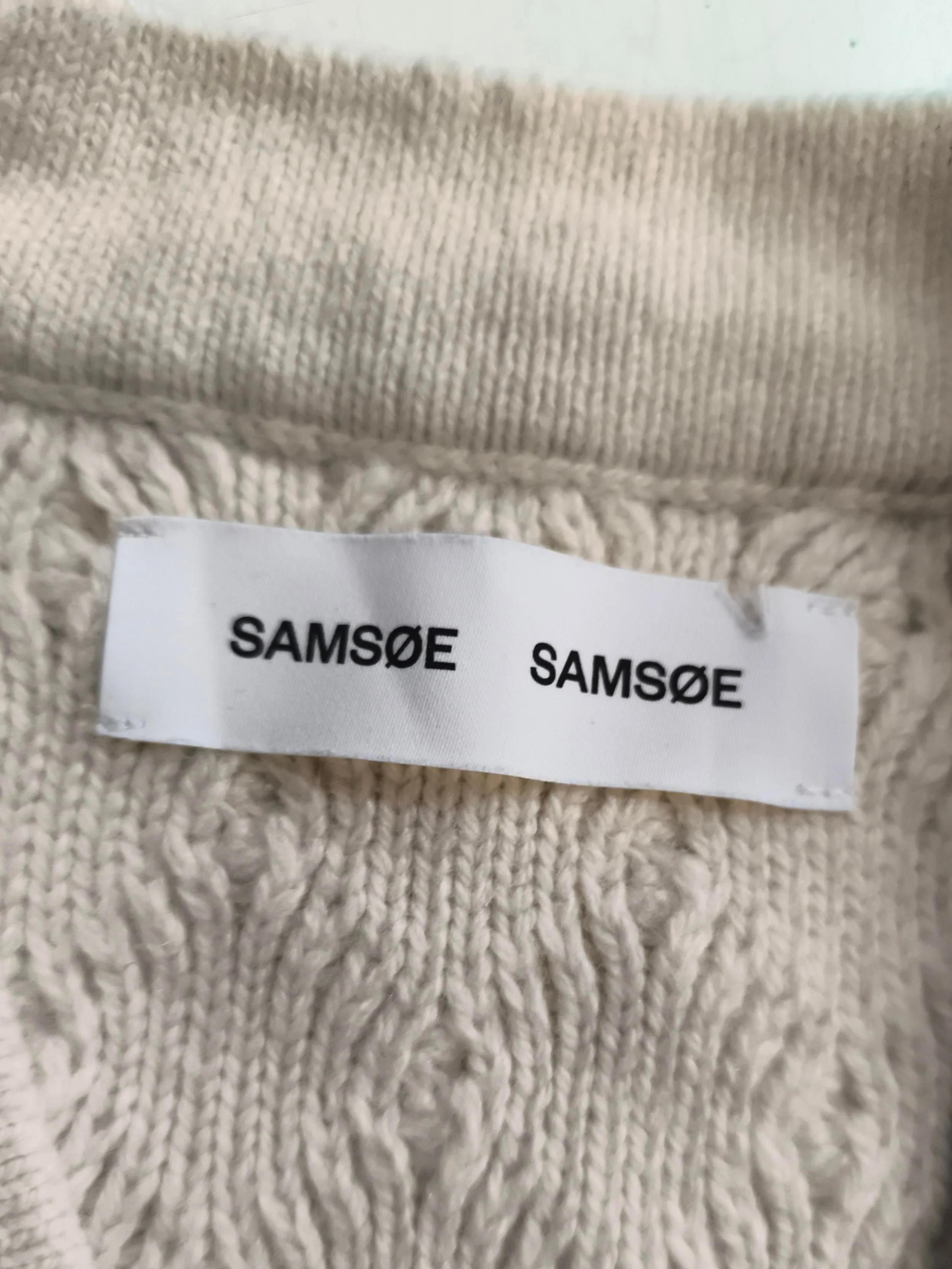 Samsøe & Samsøe Women's Cardigan XS Cream Wool with Polyester, Cotton Cardigan - Image 6