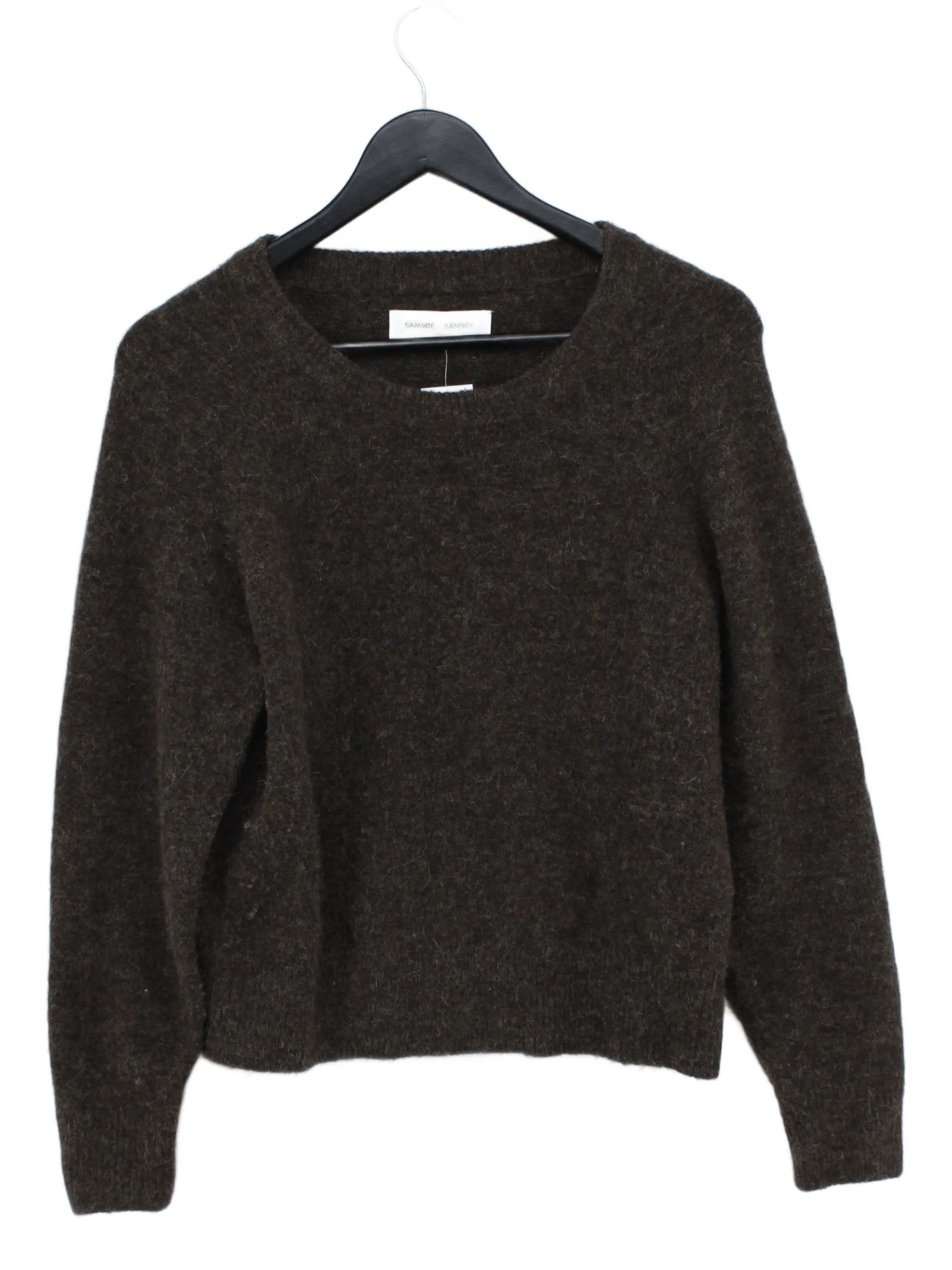 Samsøe & Samsøe Women's Jumper S Brown Wool with Polyester, Elastane Pullover